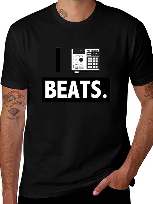 I Heart Beats Black Graphic T-Shirt