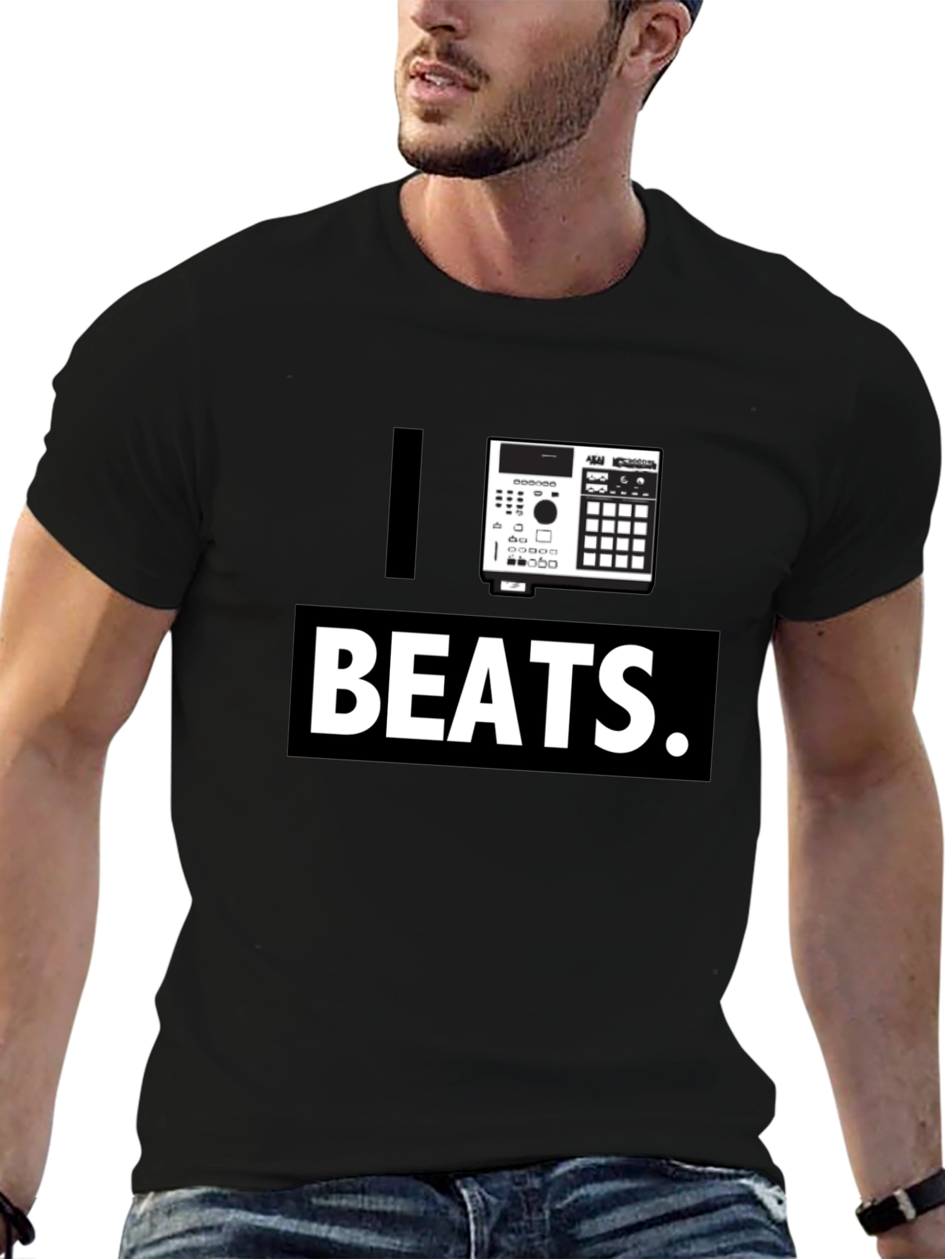 I Heart Beats Black Graphic T-Shirt