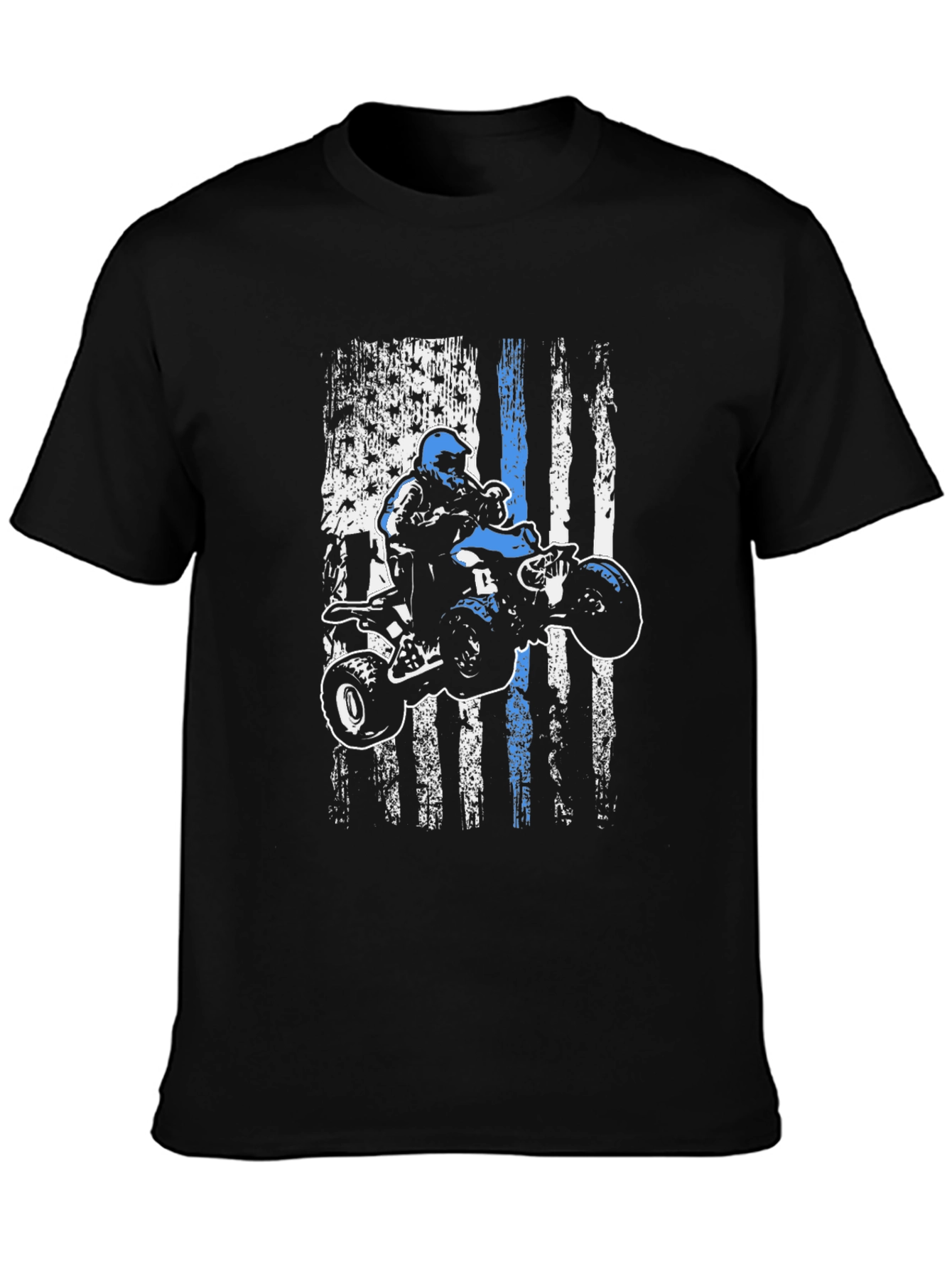 ATV Rider American Flag Graphic T-Shirt