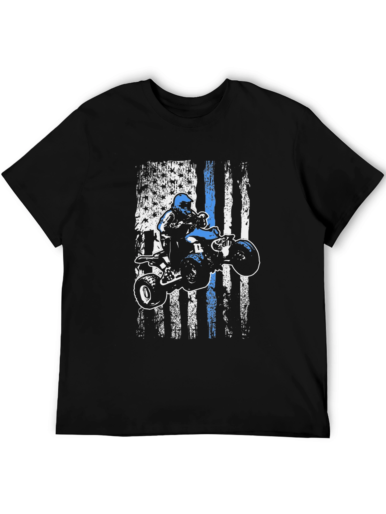 ATV Rider American Flag Graphic T-Shirt