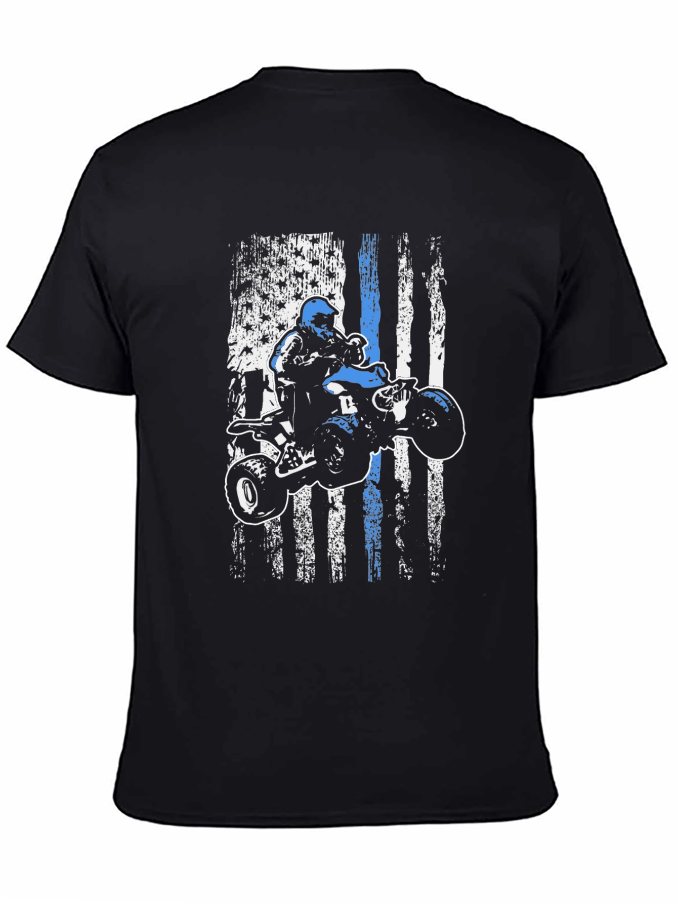 ATV Rider American Flag Graphic T-Shirt