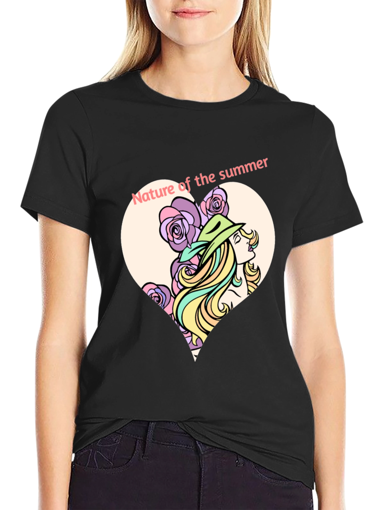 Nature of Summer Graphic T-Shirt - Black