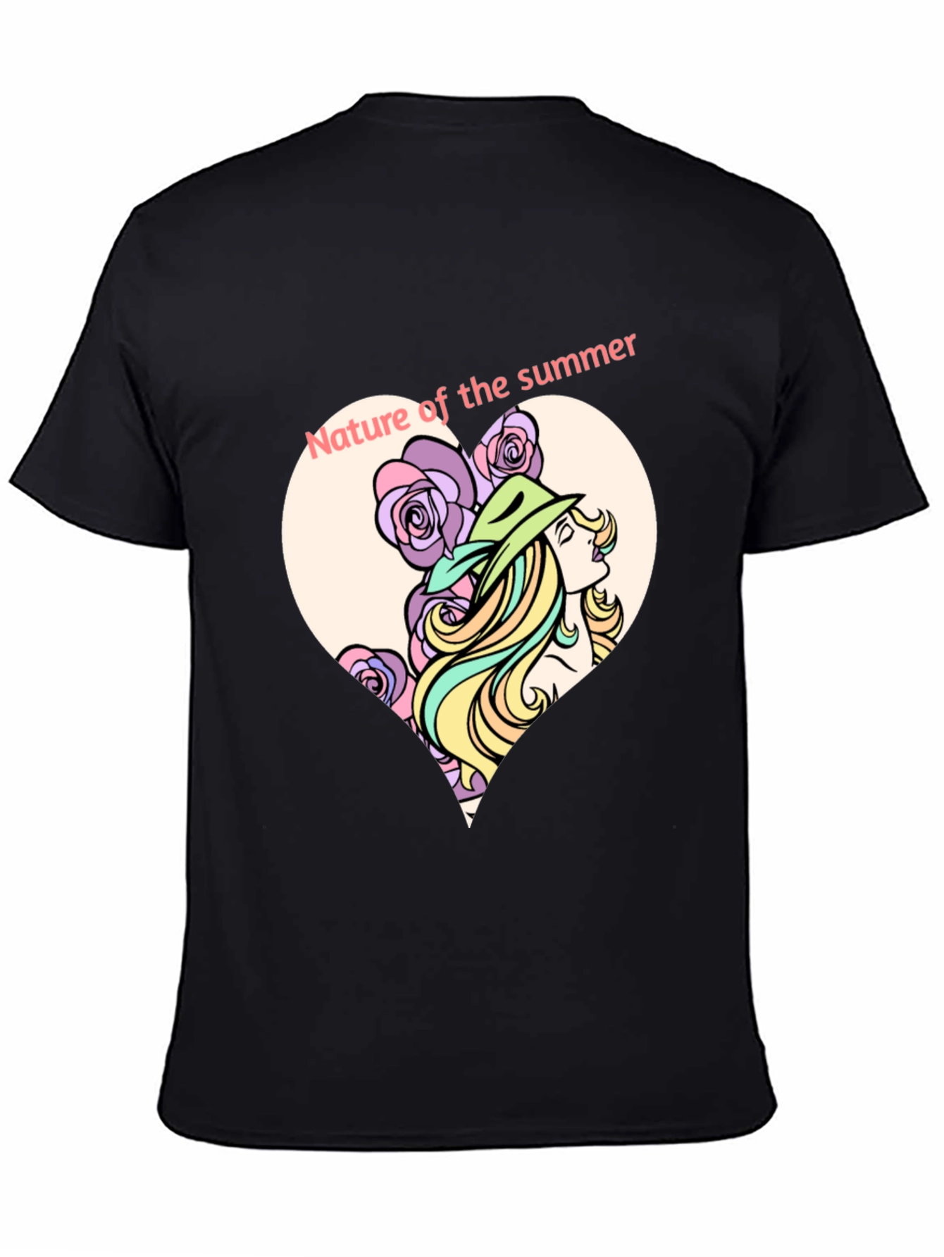 Nature of Summer Graphic T-Shirt - Black