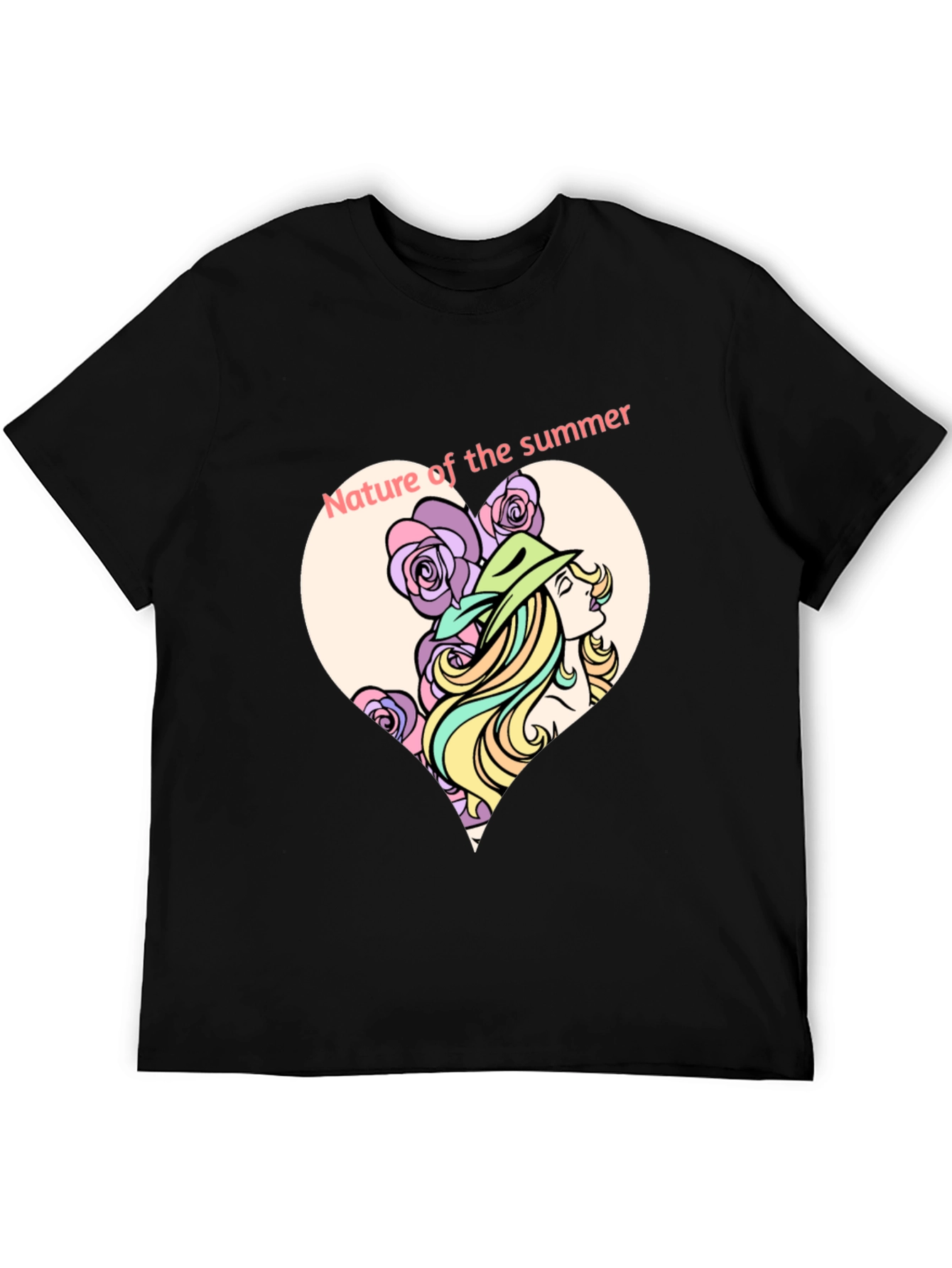 Nature of Summer Graphic T-Shirt - Black