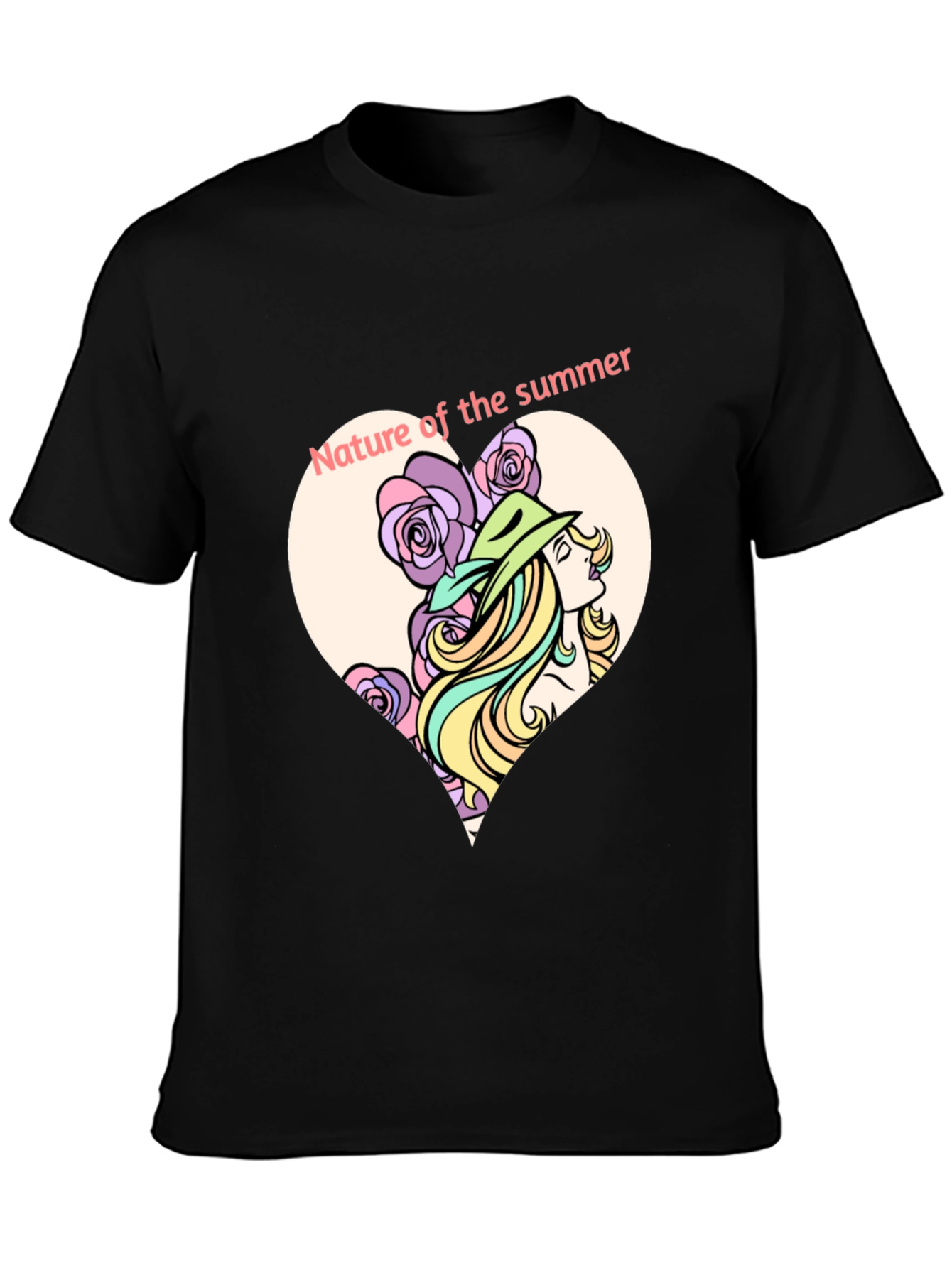 Nature of Summer Graphic T-Shirt - Black