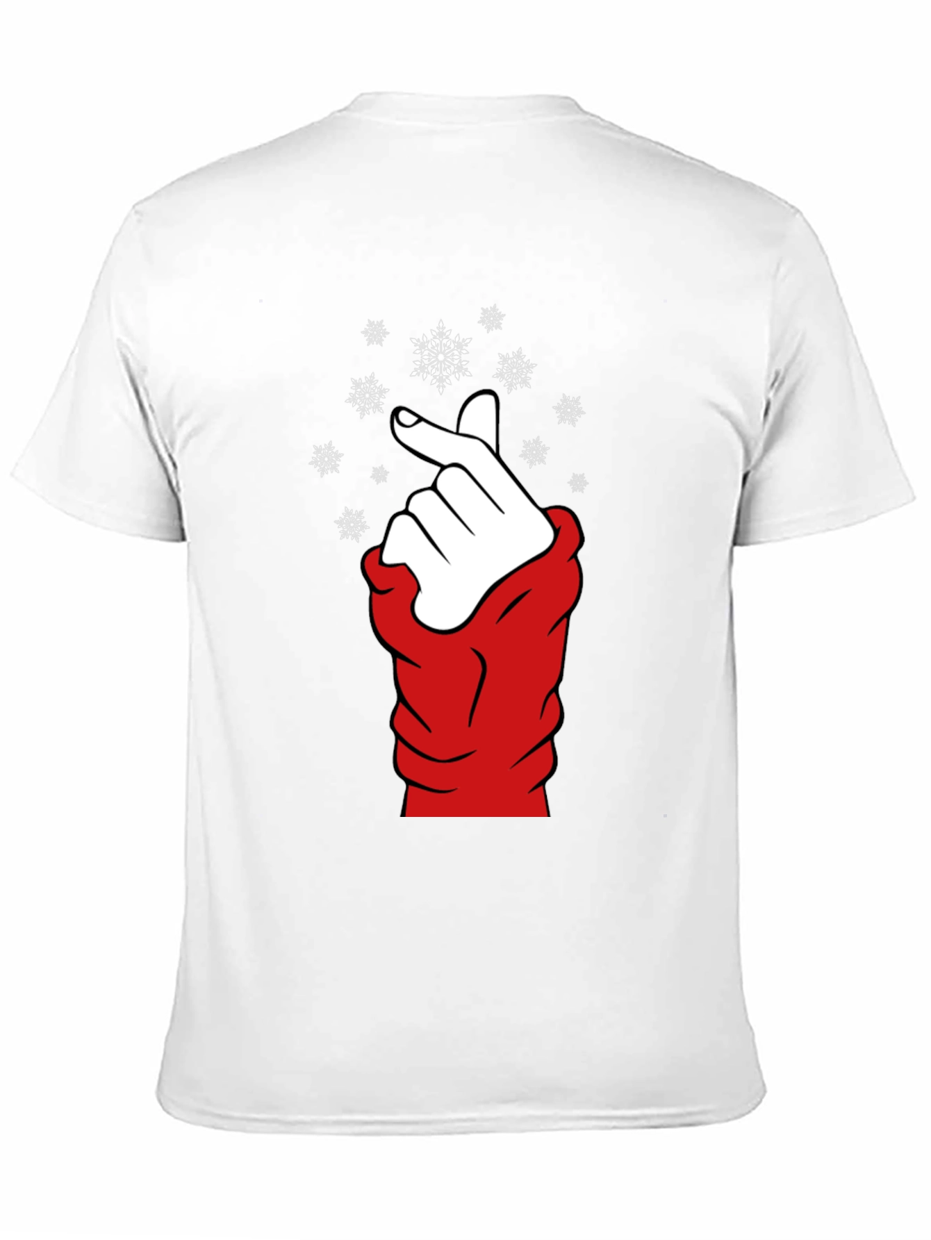 Heart Finger Snowflake Graphic Black T-Shirt