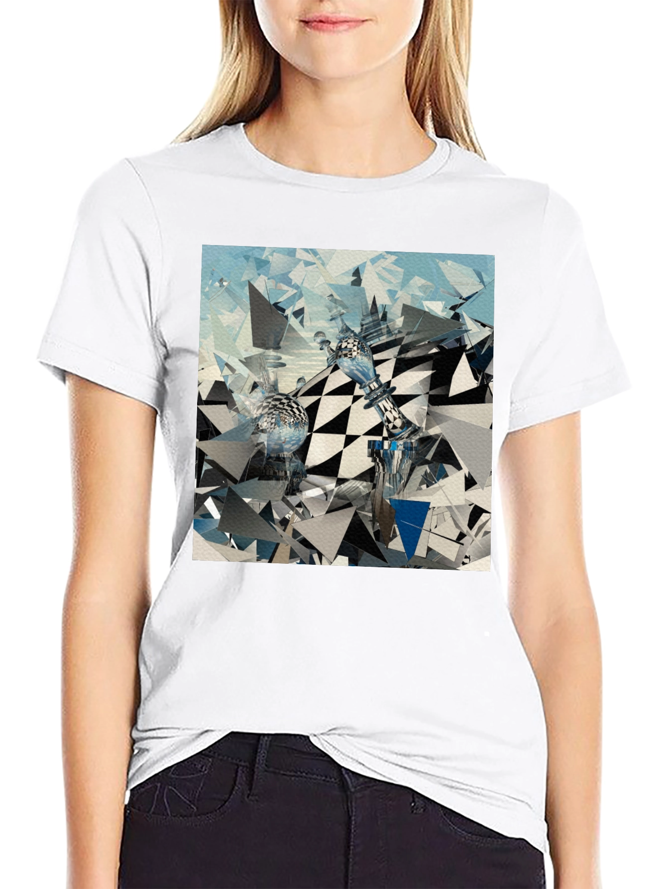 Abstract Chess Art Black T-Shirt