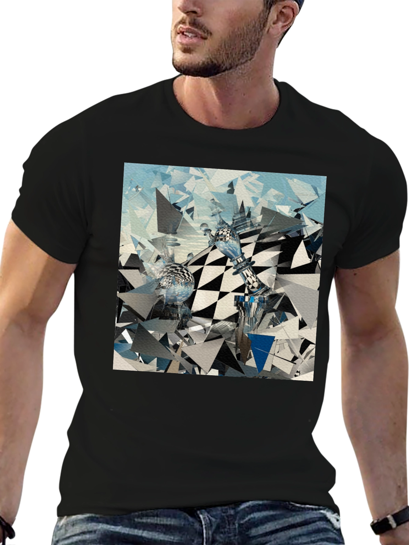 Abstract Chess Art Black T-Shirt