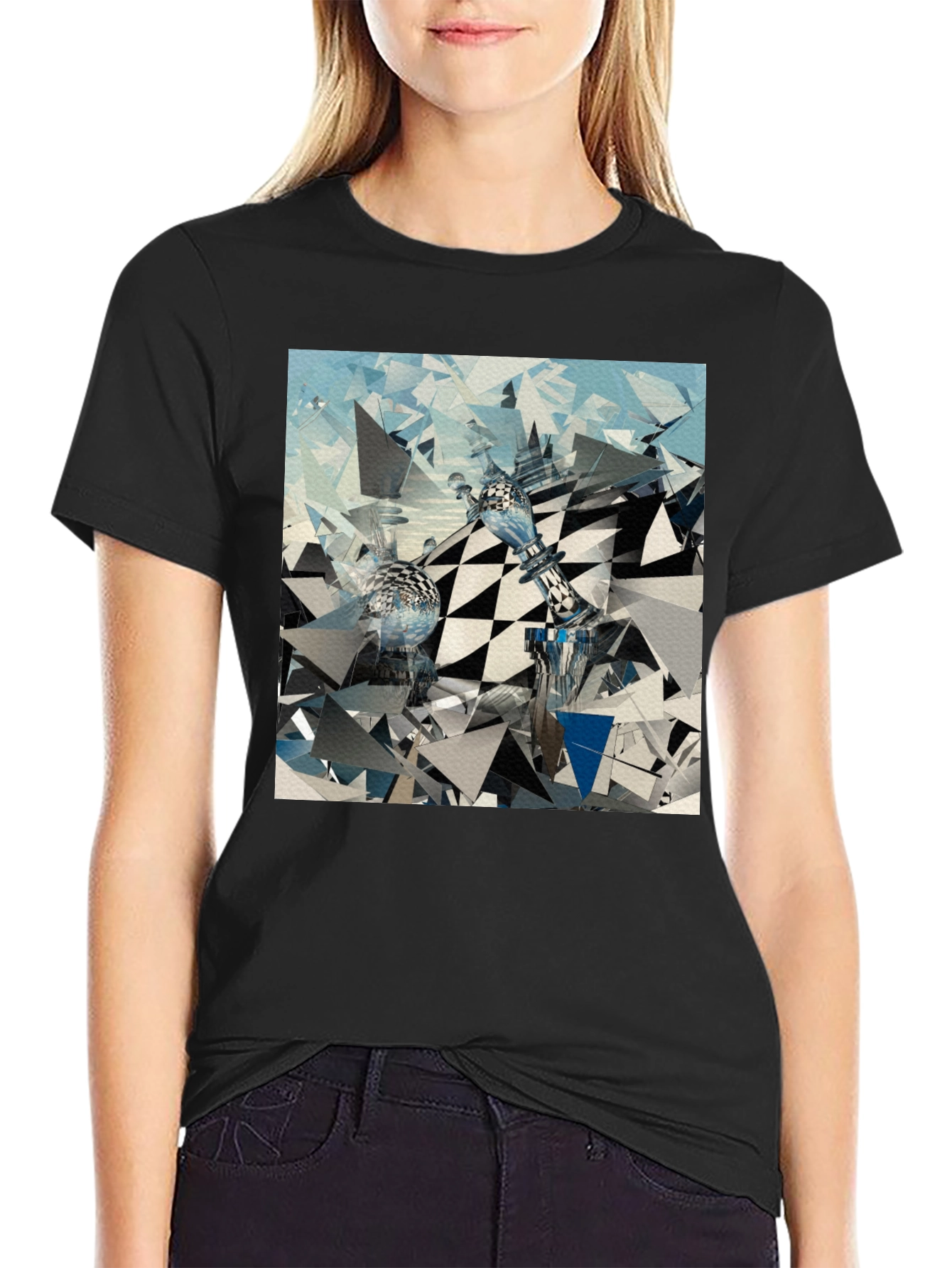 Abstract Chess Art Black T-Shirt