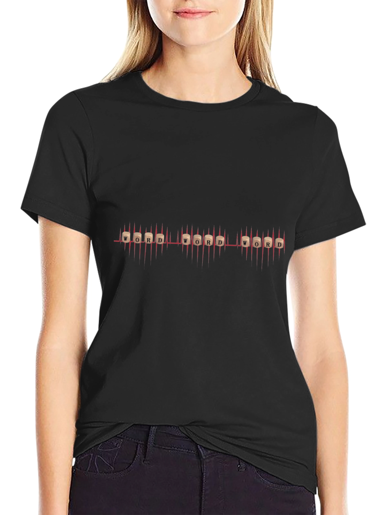 Word ECG T-Shirt - Unique Design Everyday Wear