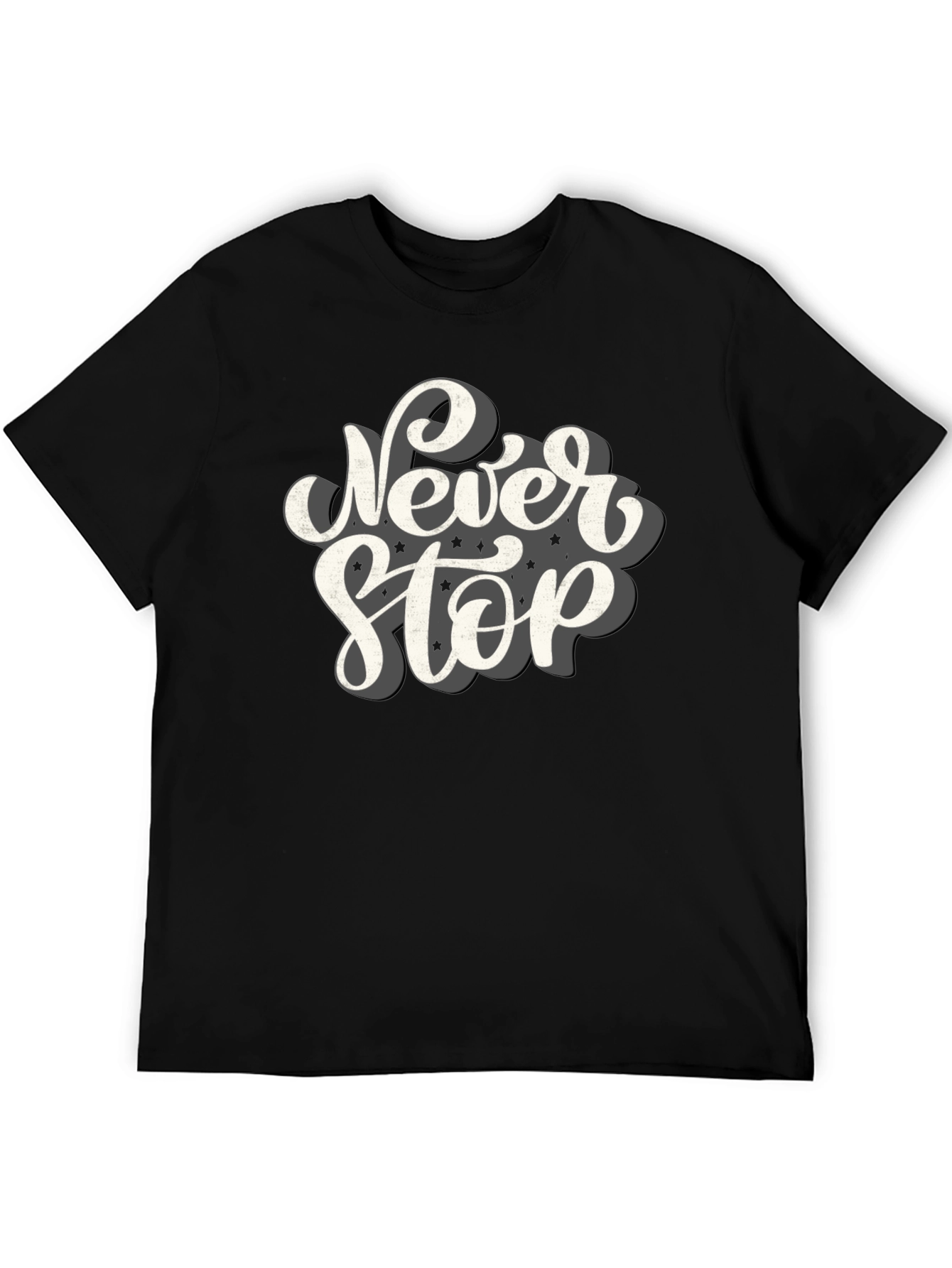 Never Stop Graphic T-Shirt - Black