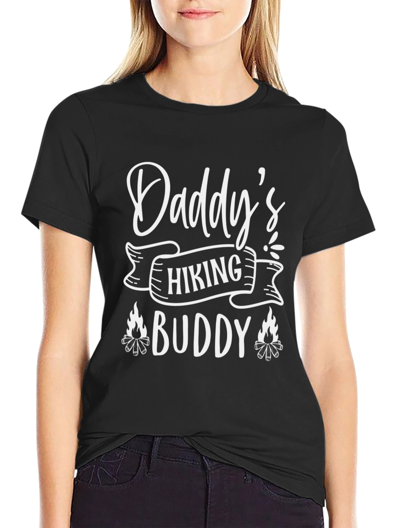 Daddys Hiking Buddy Black T-Shirt
