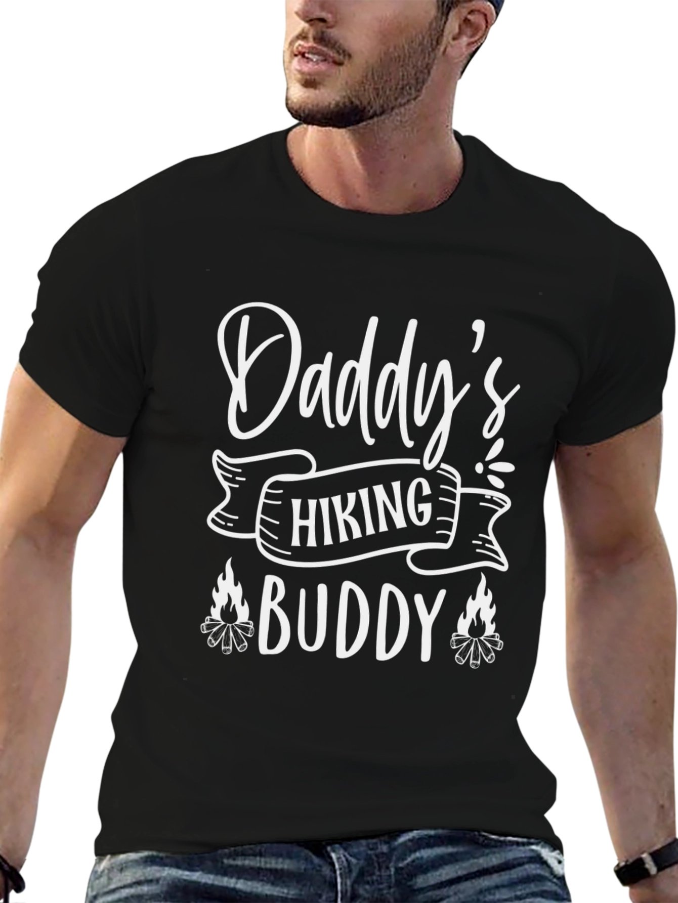Daddys Hiking Buddy Black T-Shirt