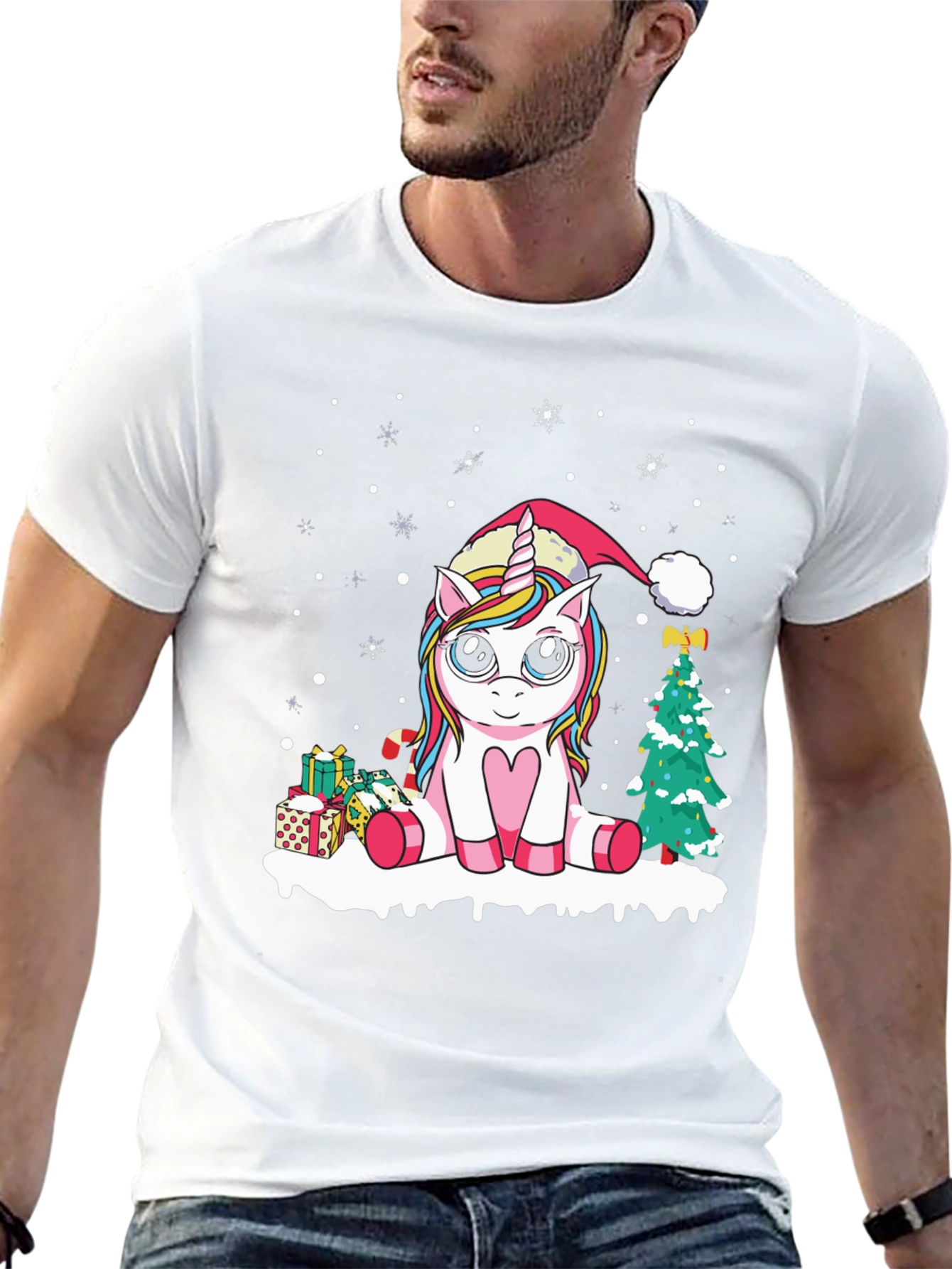 Festive Unicorn Christmas T-Shirt