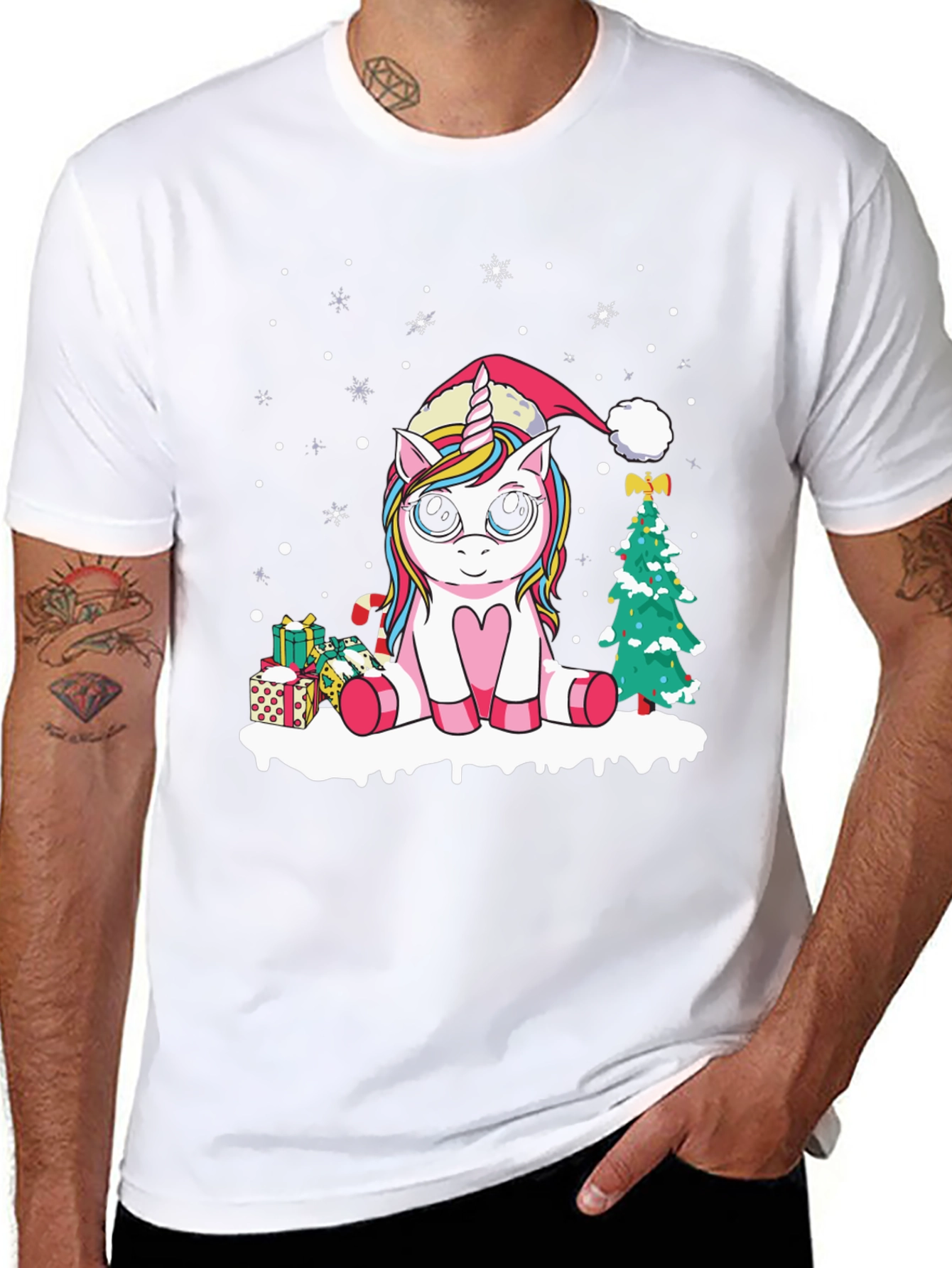 Festive Unicorn Christmas T-Shirt