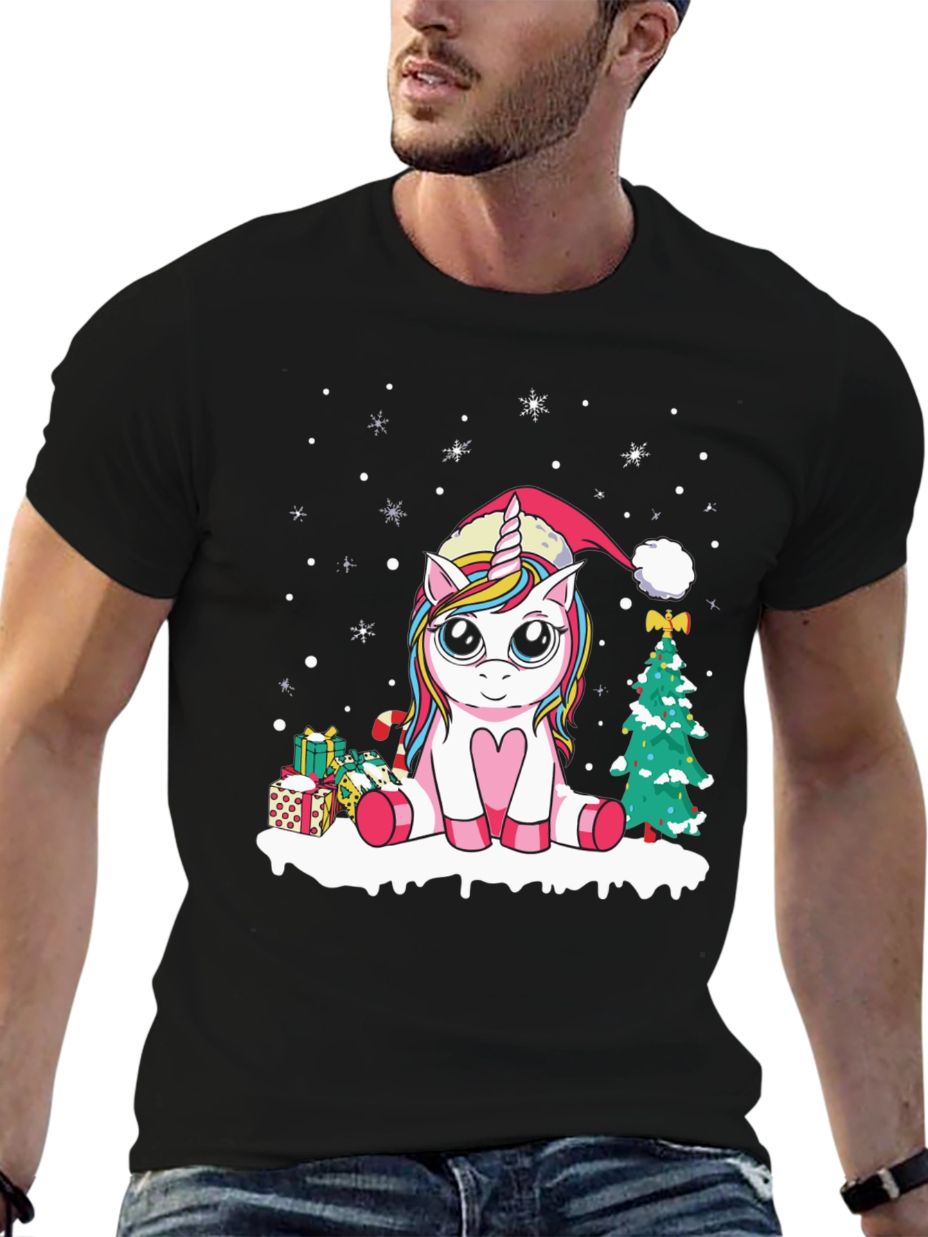 Festive Unicorn Christmas T-Shirt