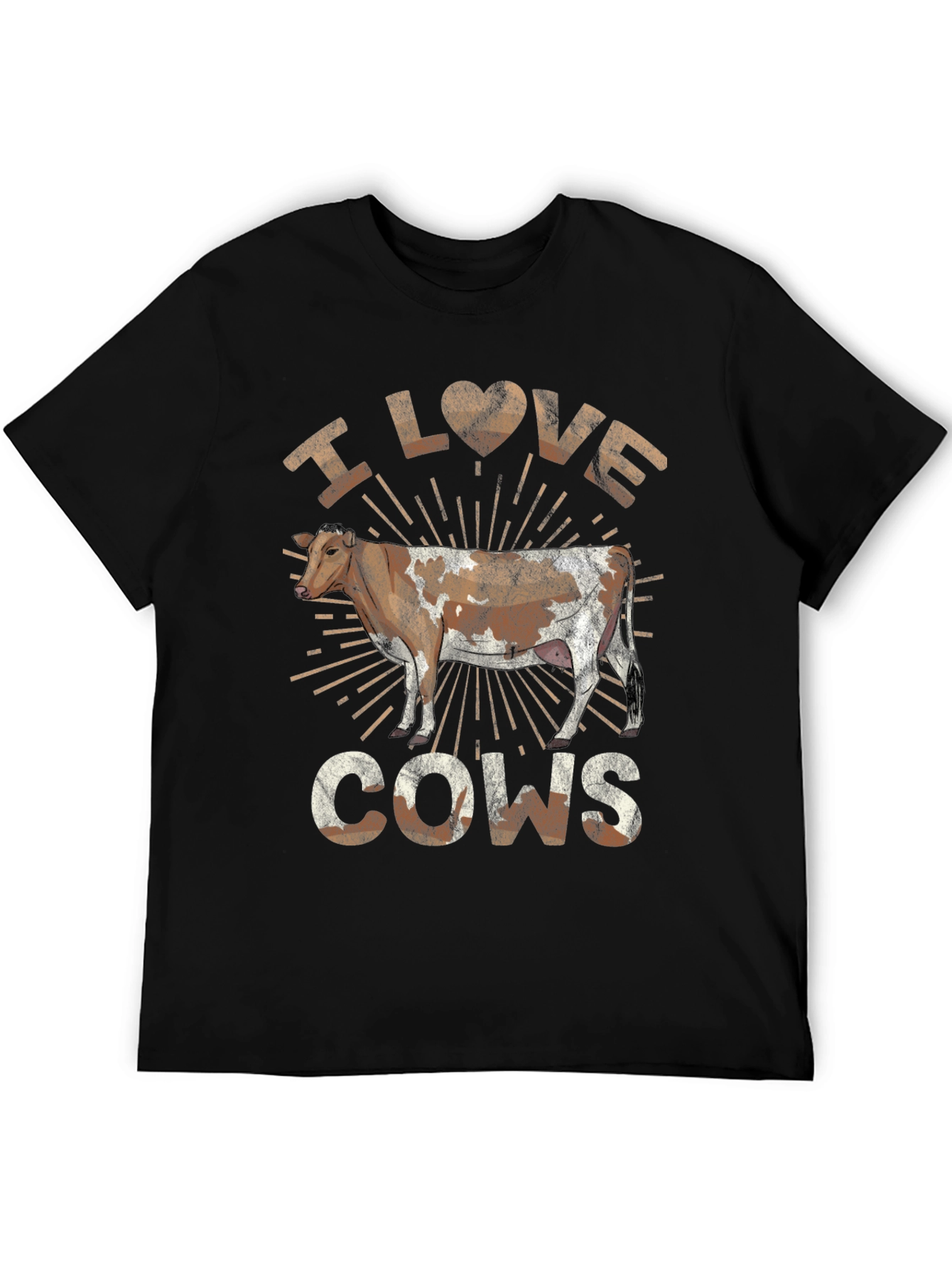 I Love Cows Graphic Tee - Unisex Black T-Shirt