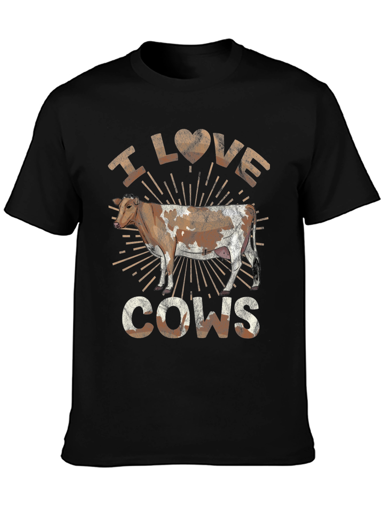 I Love Cows Graphic Tee - Unisex Black T-Shirt