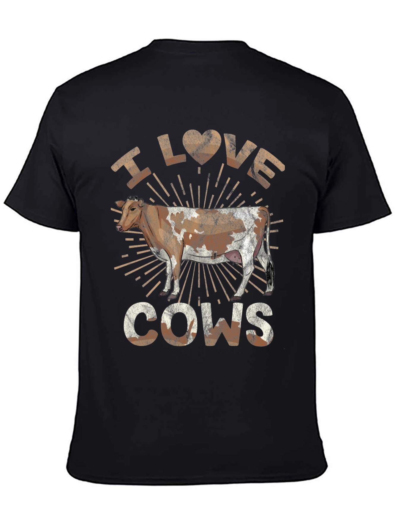 I Love Cows Graphic Tee - Unisex Black T-Shirt