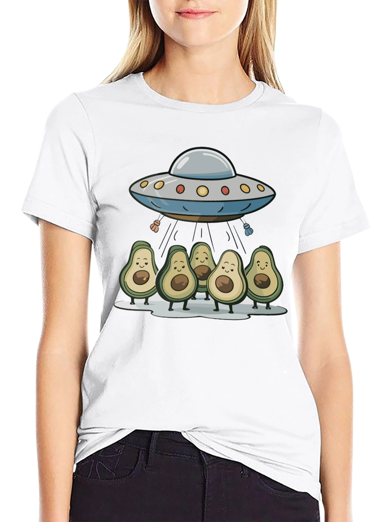 Avocado UFO T-Shirt - Funny Alien Abduction Tee