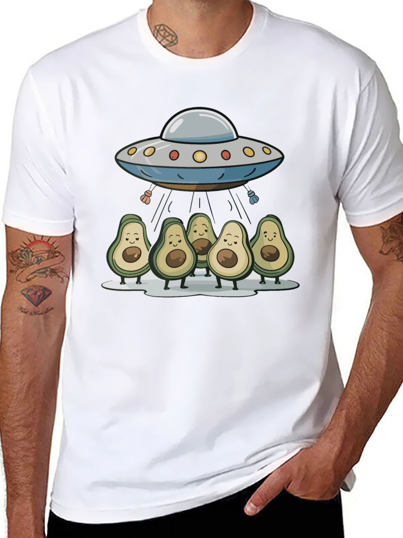 Avocado UFO T-Shirt - Funny Alien Abduction Tee