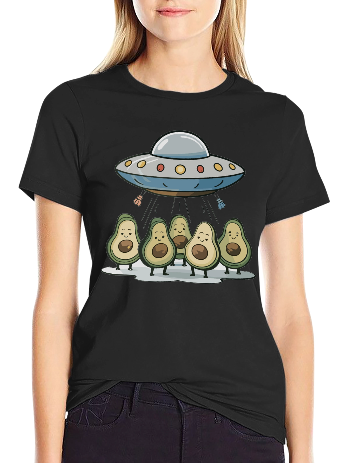 Avocado UFO T-Shirt - Funny Alien Abduction Tee