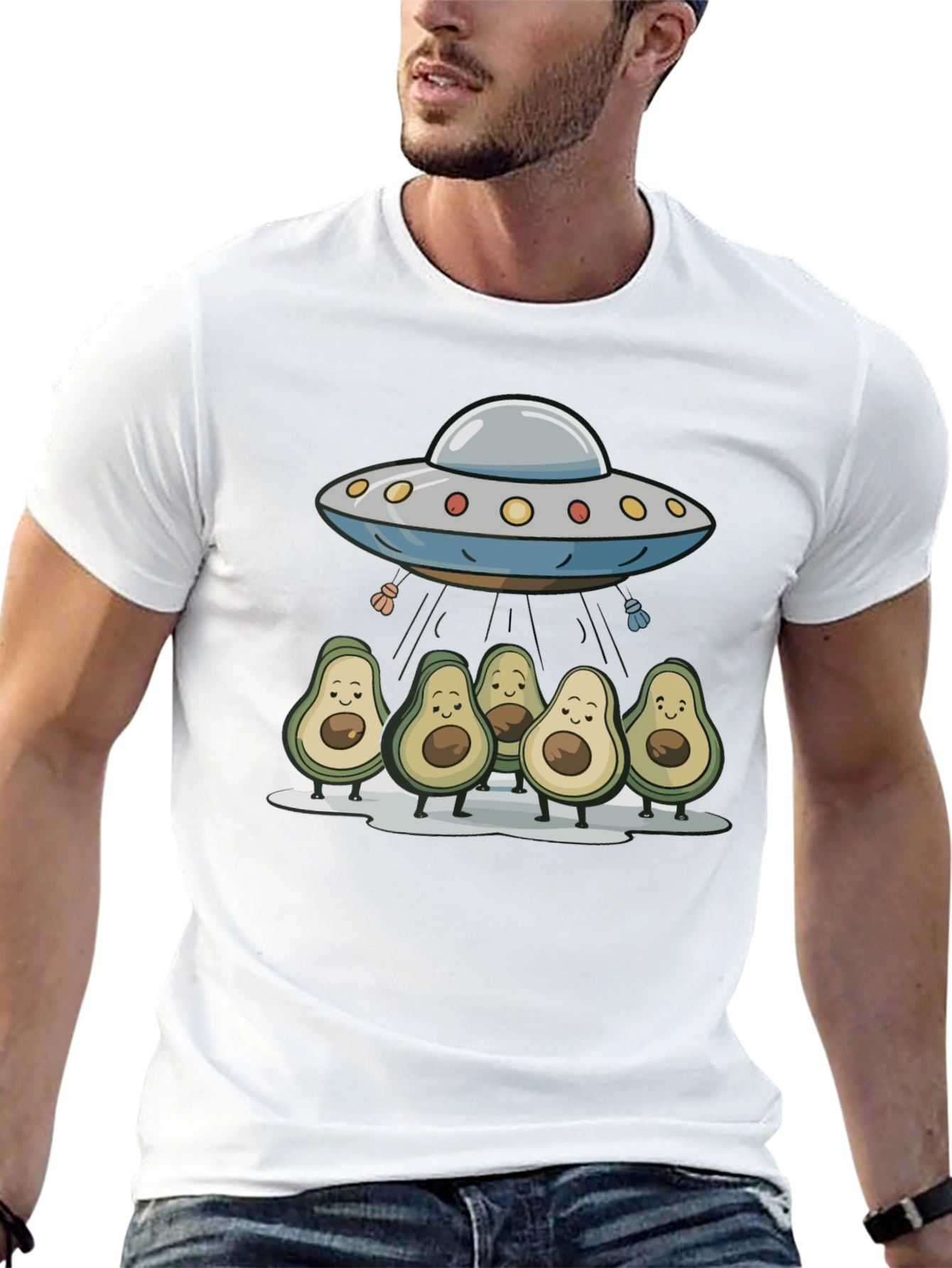 Avocado UFO T-Shirt - Funny Alien Abduction Tee
