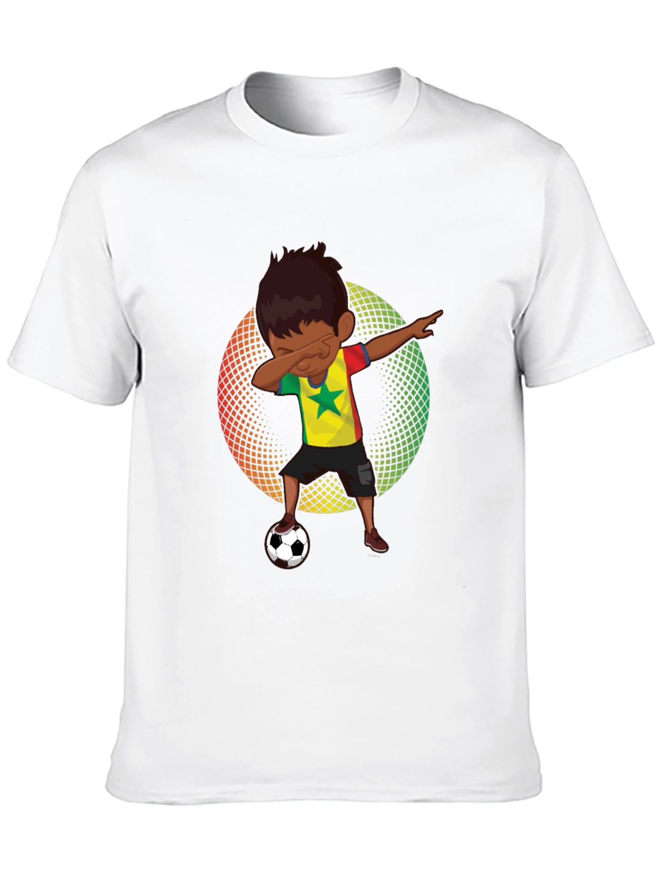 Senegal Soccer Dab T-Shirt - Black Cotton Tee