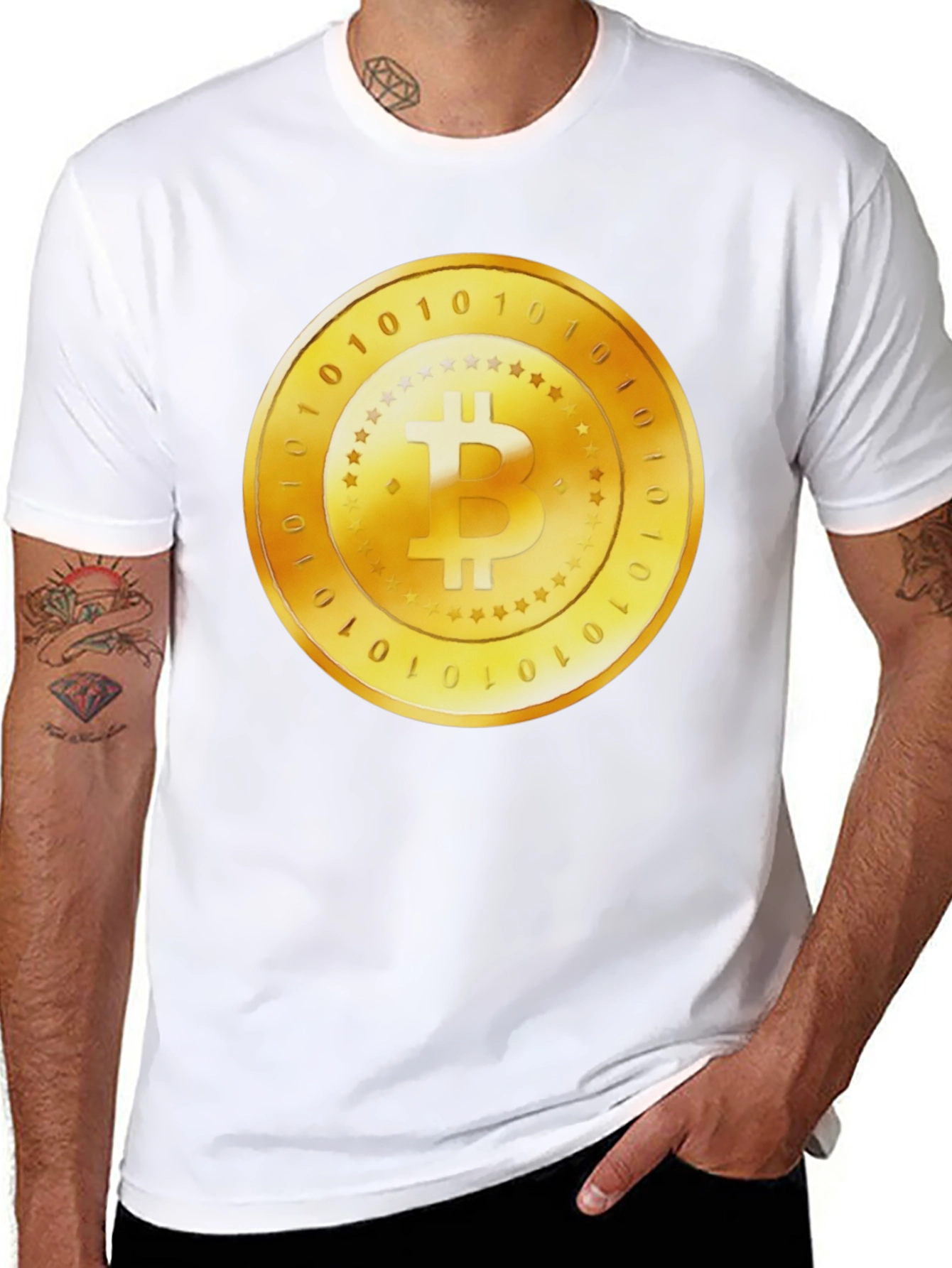 Bitcoin Gold Coin Graphic Black T-Shirt