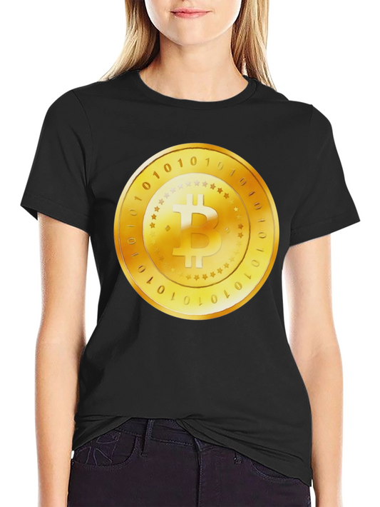 Bitcoin Gold Coin Graphic Black T-Shirt