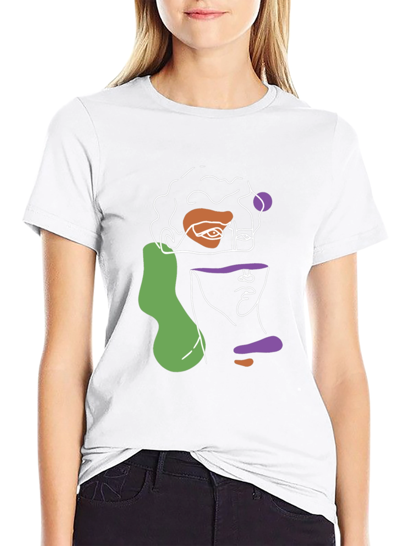 Abstract Face Graphic T-Shirt - Modern Art Tee