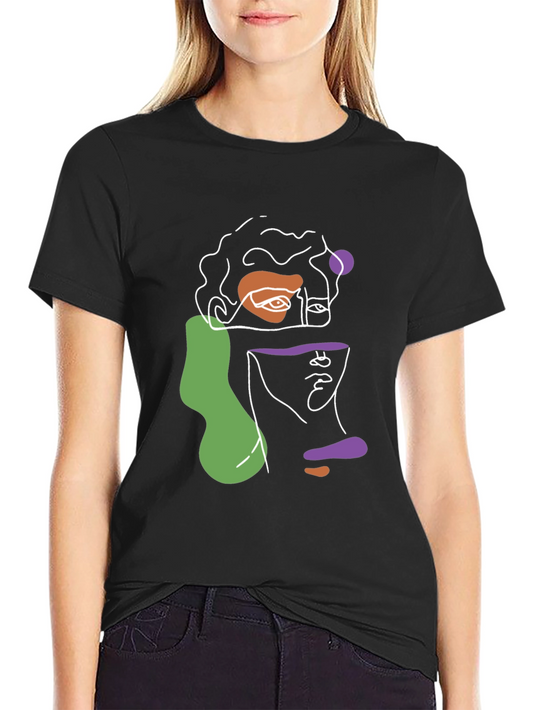 Abstract Face Graphic T-Shirt - Modern Art Tee