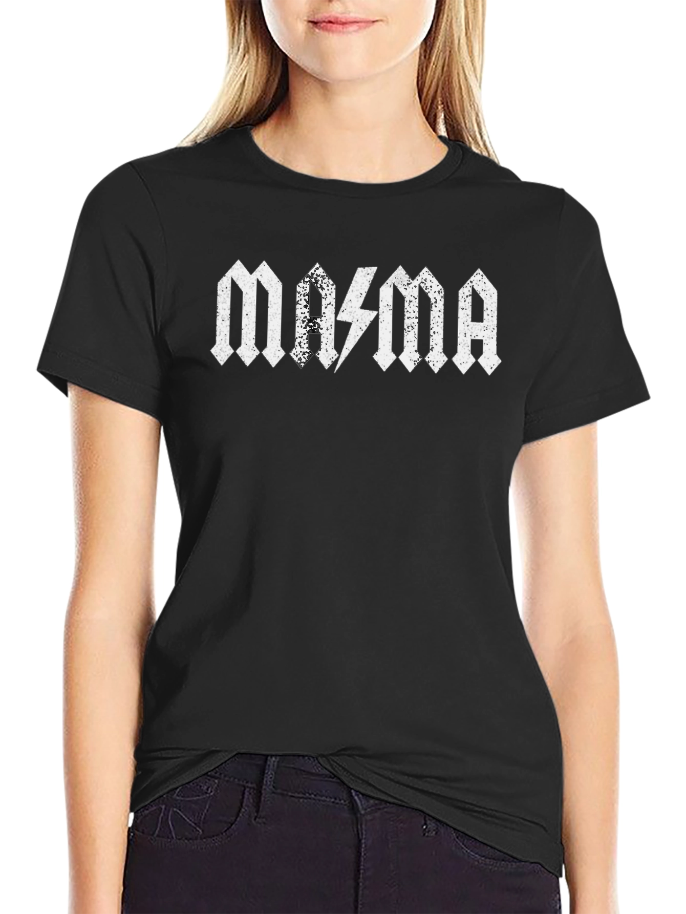 Mama AC/DC Inspired Black T-Shirt