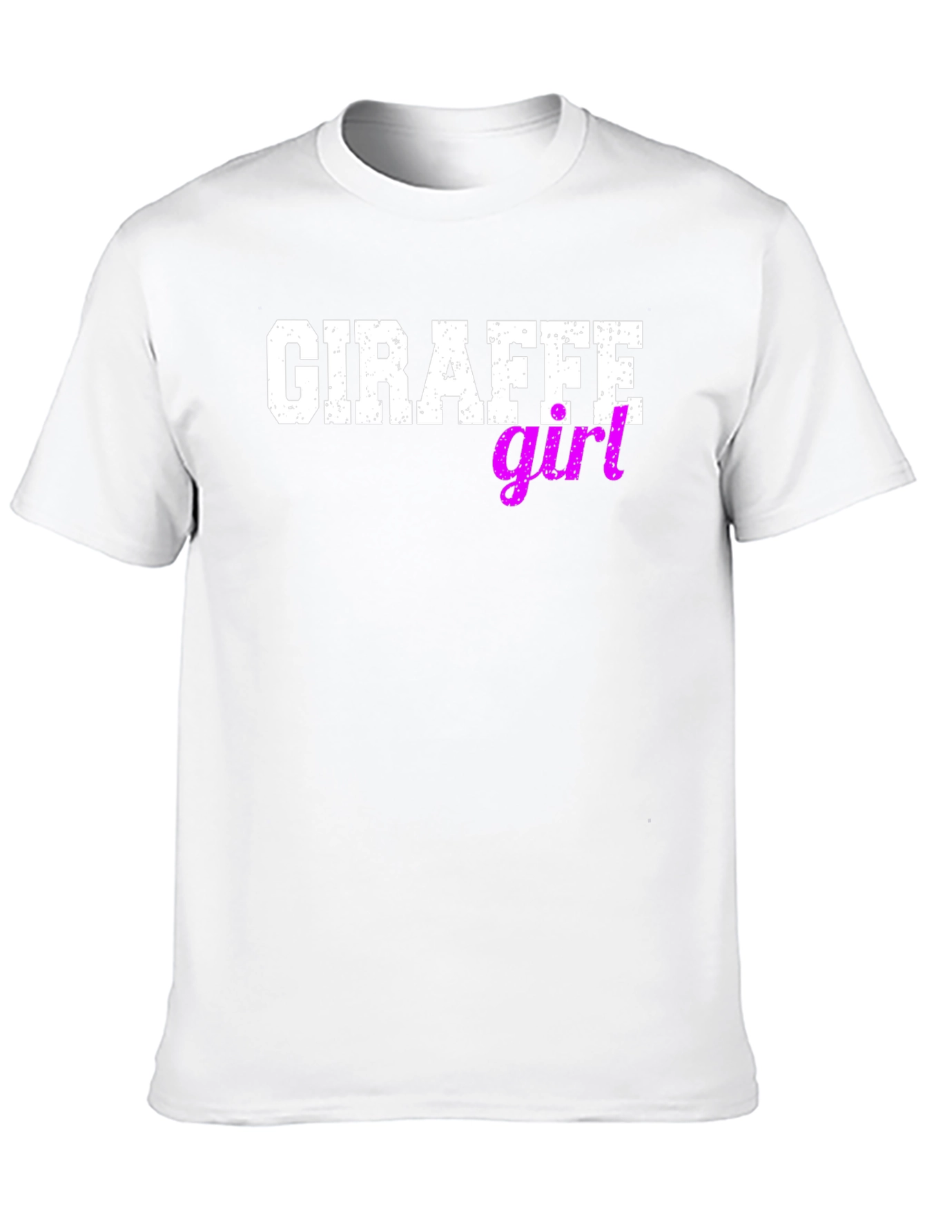 Giraffe Girl Graphic Tee - Black Cotton T-Shirt