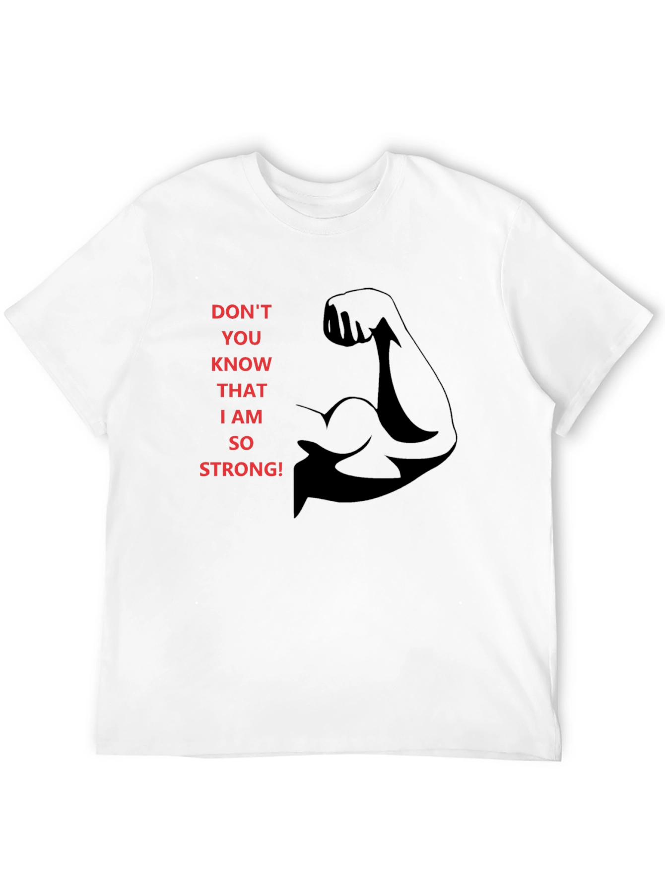 Strongman Graphic Tee - Black Cotton Crewneck T-Shirt