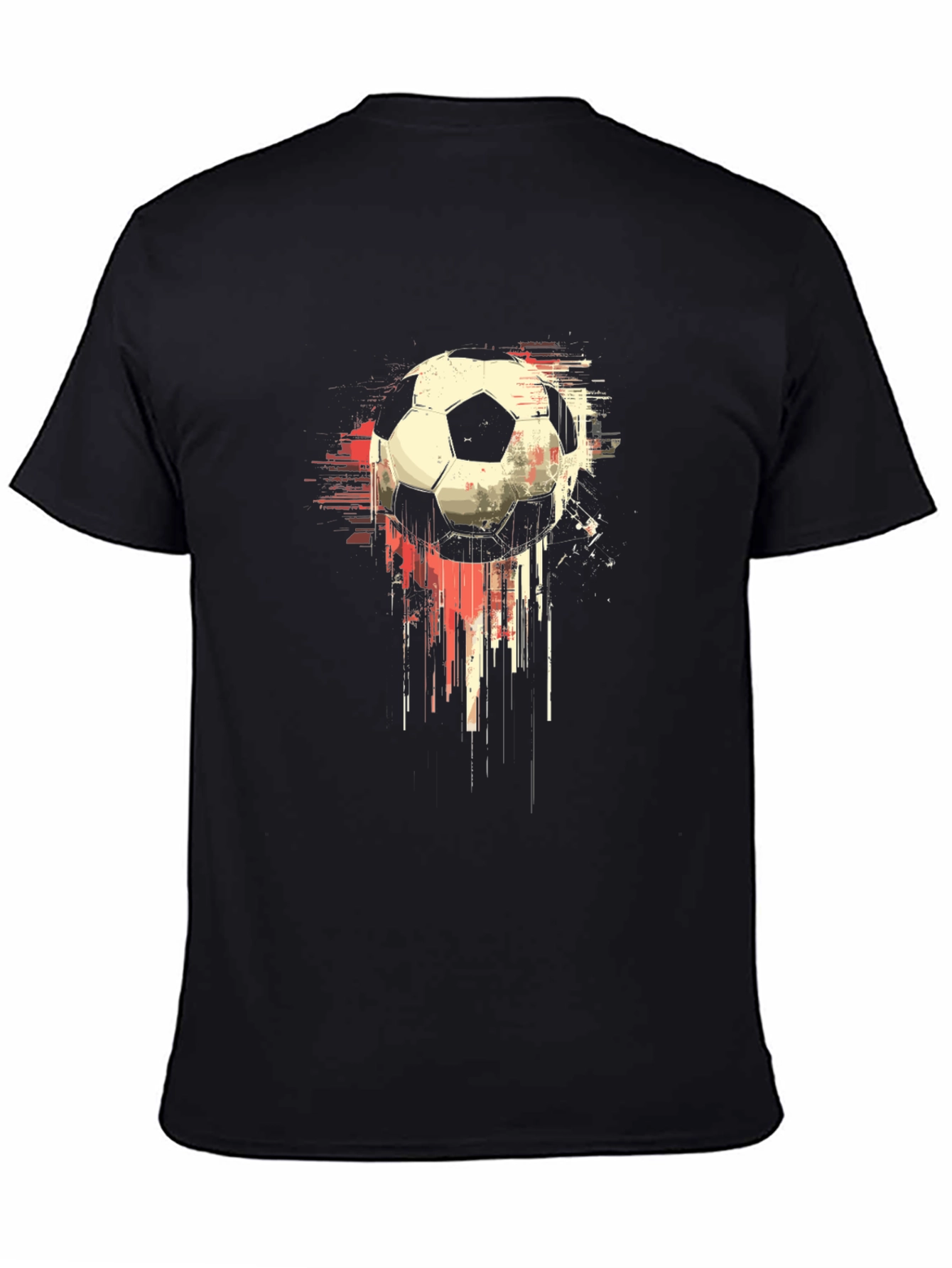 Abstract Soccer Ball Graphic Tee - Mens Black T-Shirt