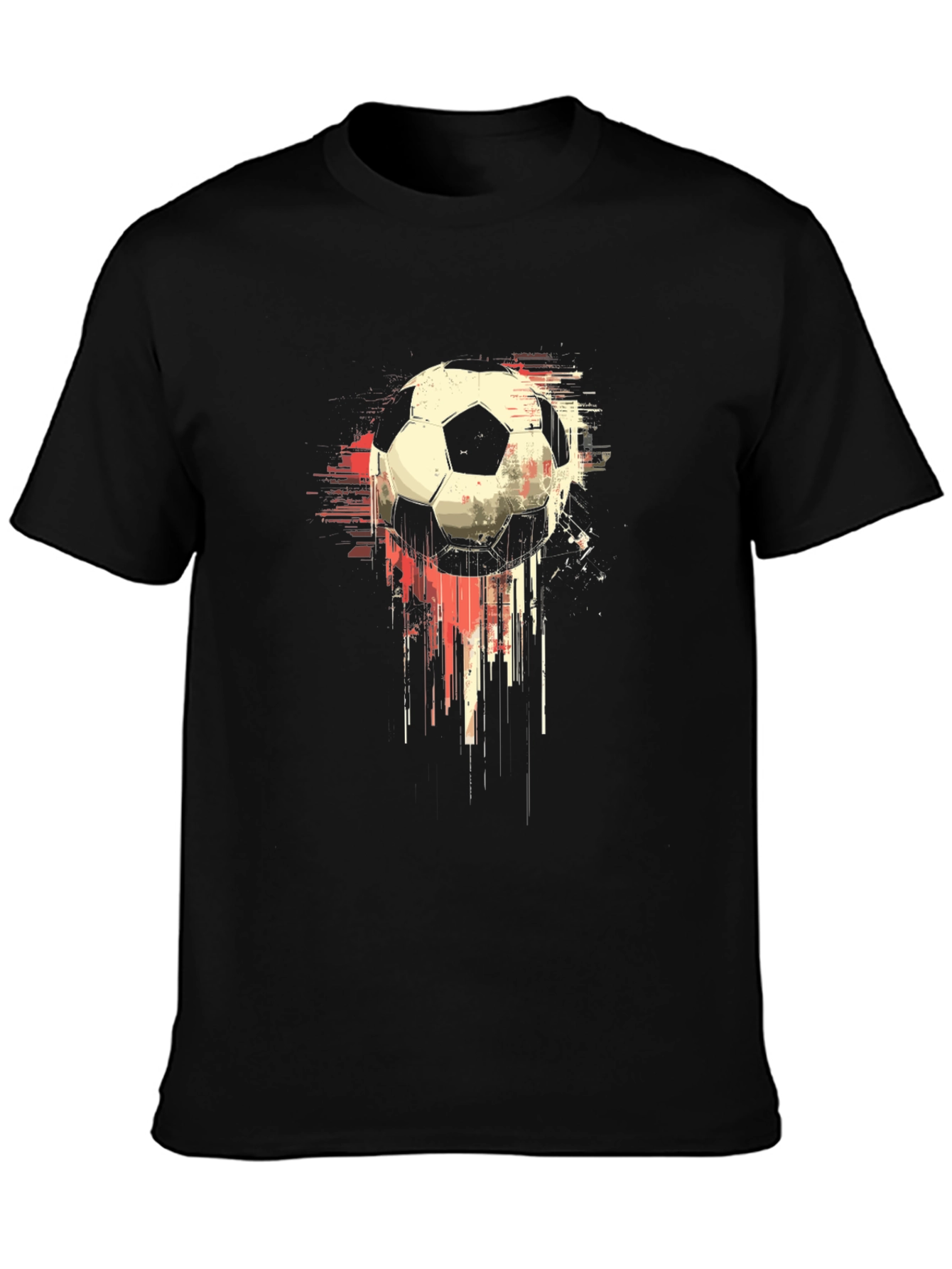 Abstract Soccer Ball Graphic Tee - Mens Black T-Shirt