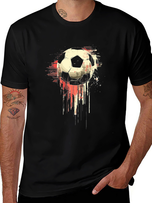 Abstract Soccer Ball Graphic Tee - Mens Black T-Shirt