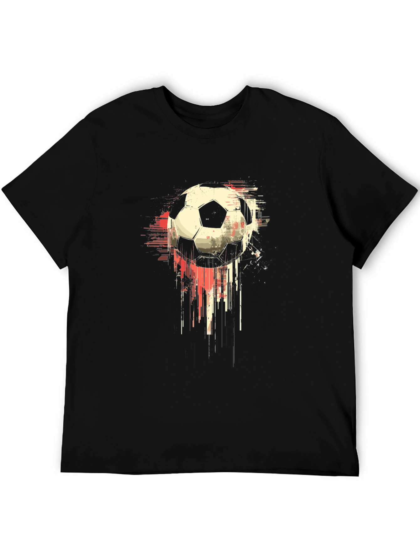 Abstract Soccer Ball Graphic Tee - Mens Black T-Shirt