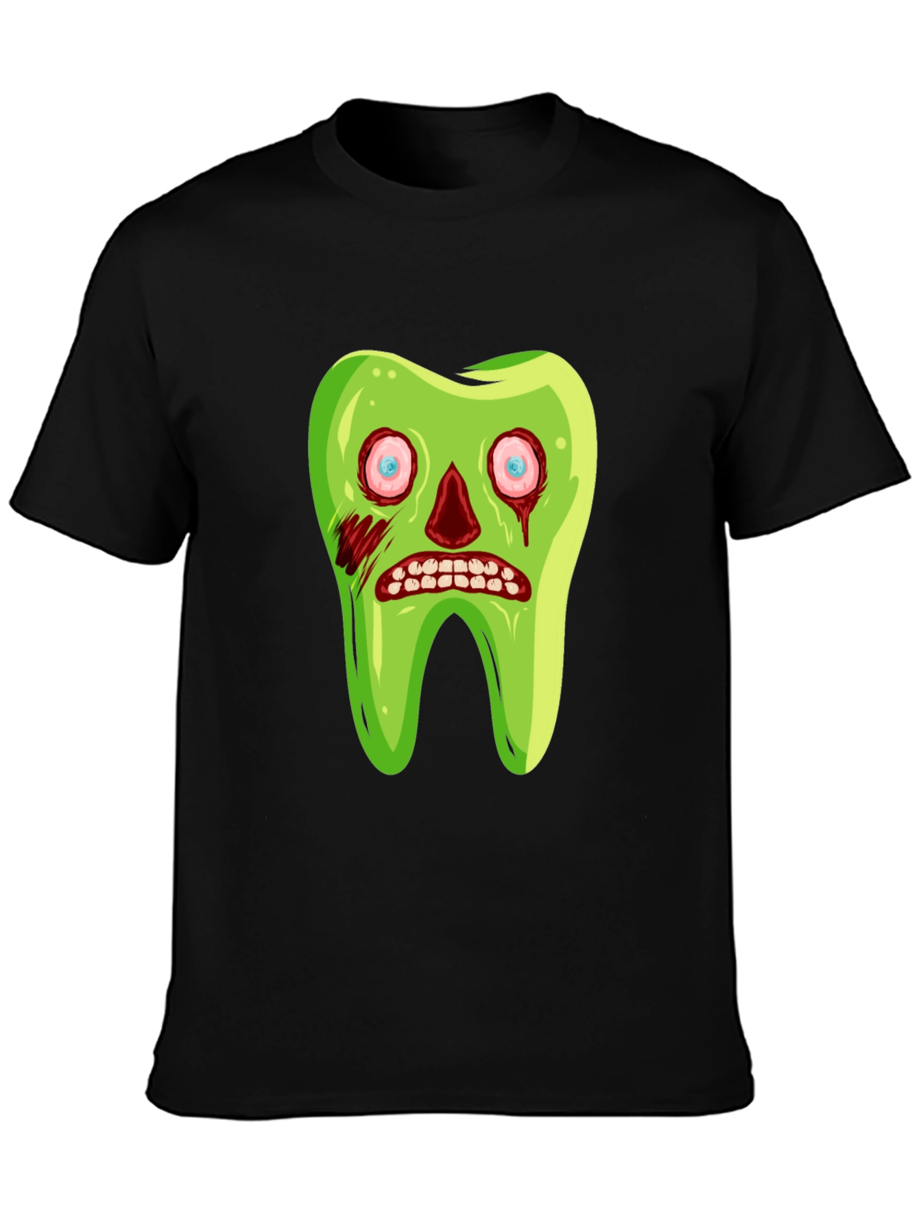 Zombie Tooth Graphic Tee - Novelty Halloween Shirt