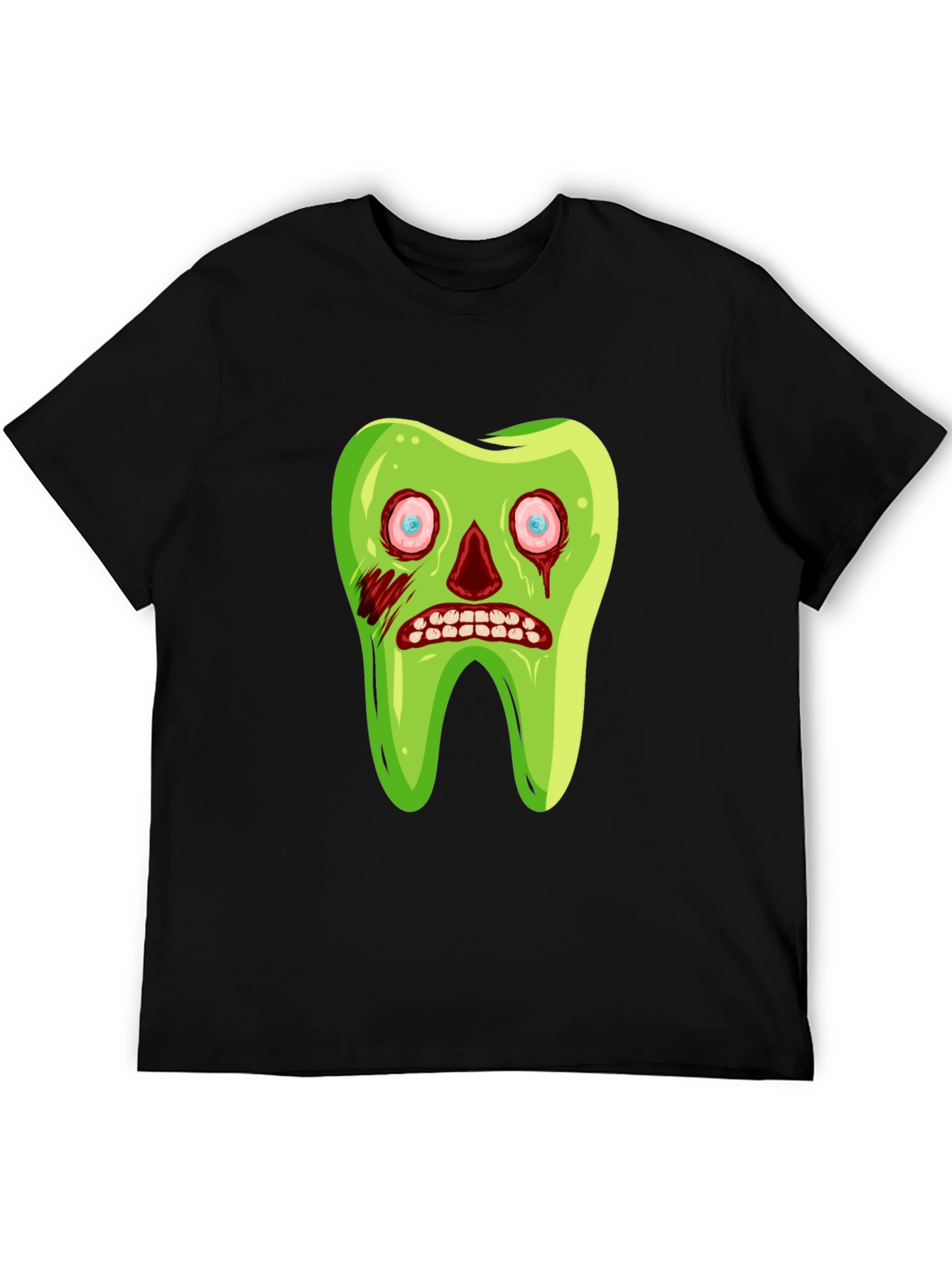 Zombie Tooth Graphic Tee - Novelty Halloween Shirt