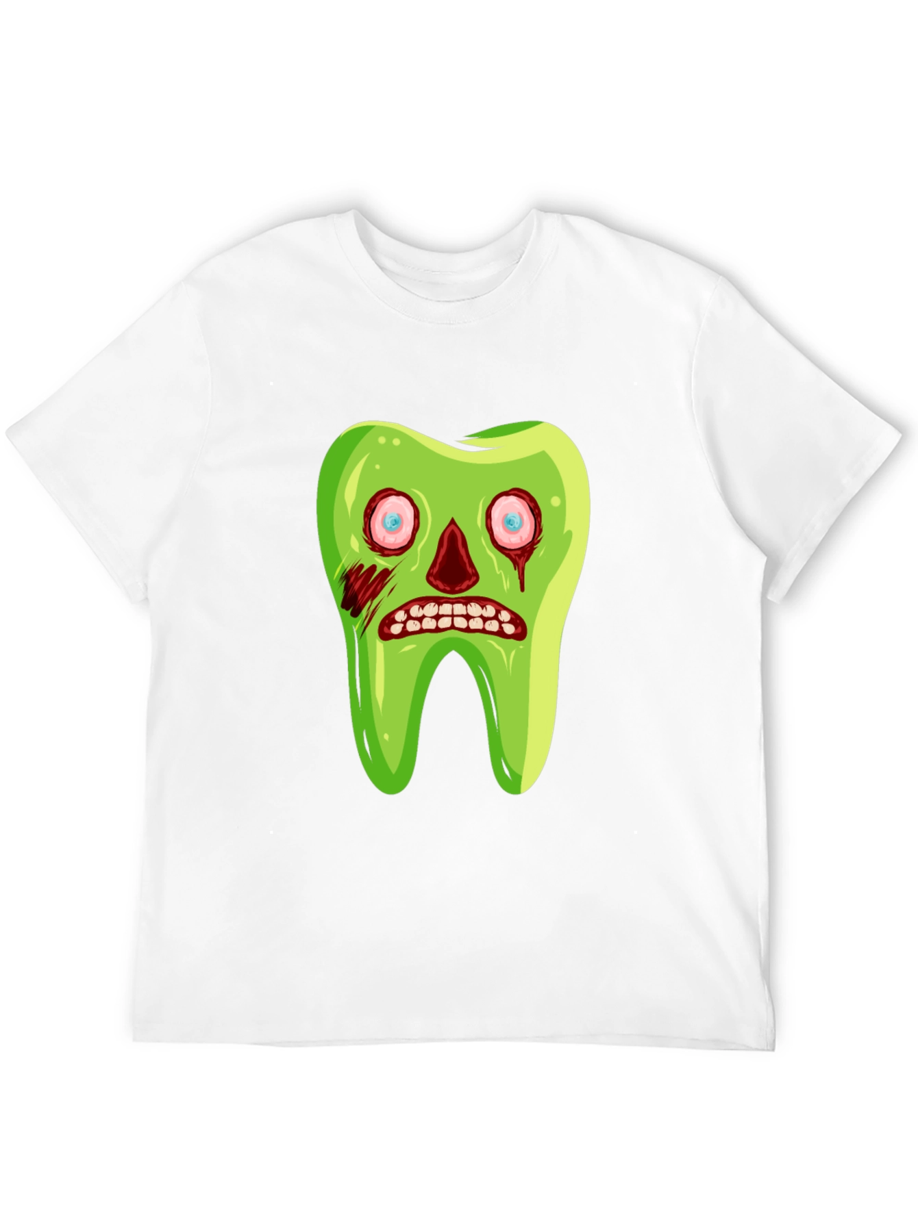 Zombie Tooth Graphic Tee - Novelty Halloween Shirt