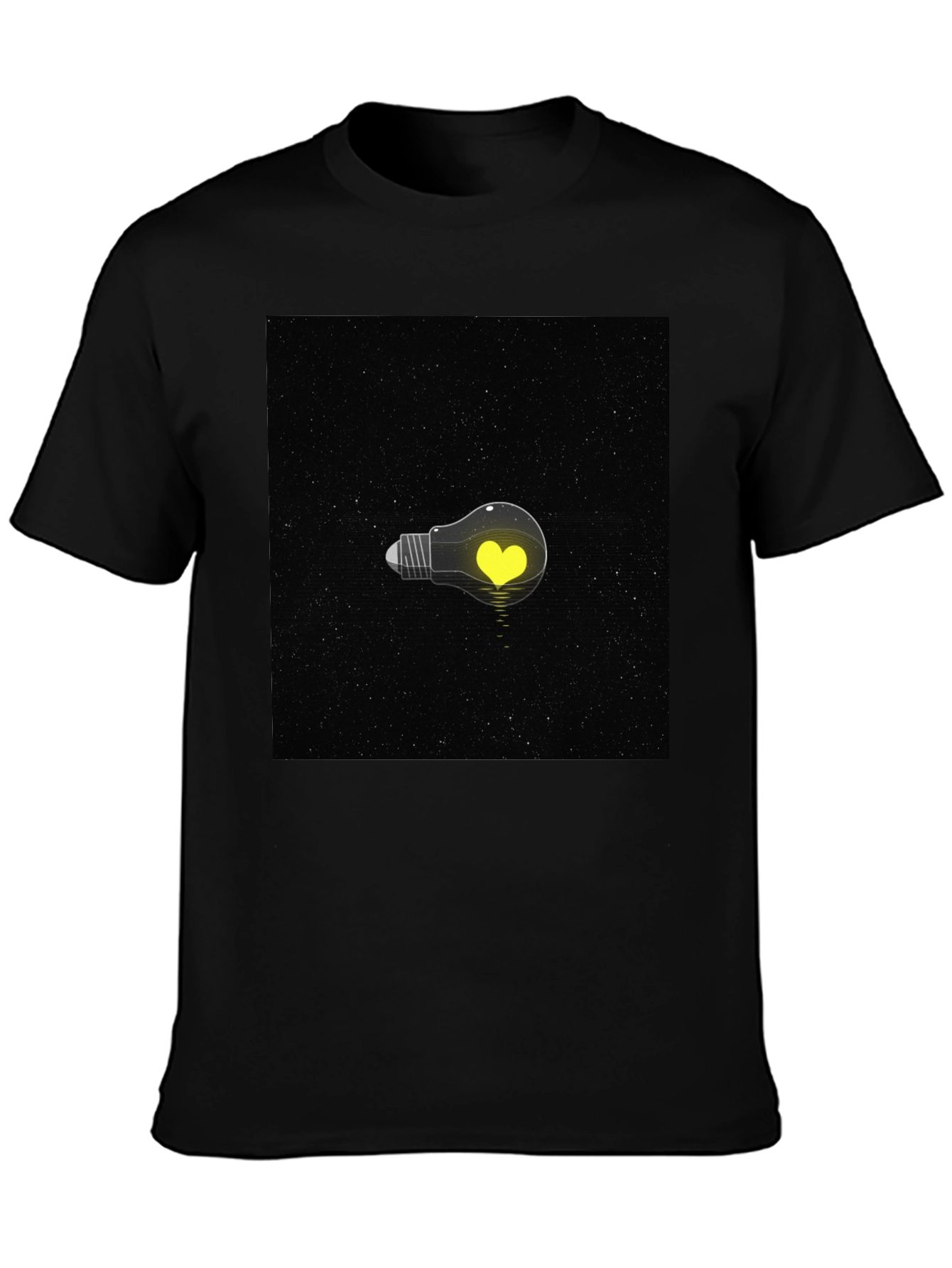 Heart Lightbulb T-Shirt - Black Graphic Tee