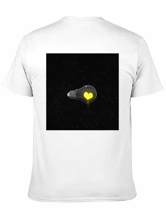 Heart Lightbulb T-Shirt - Black Graphic Tee