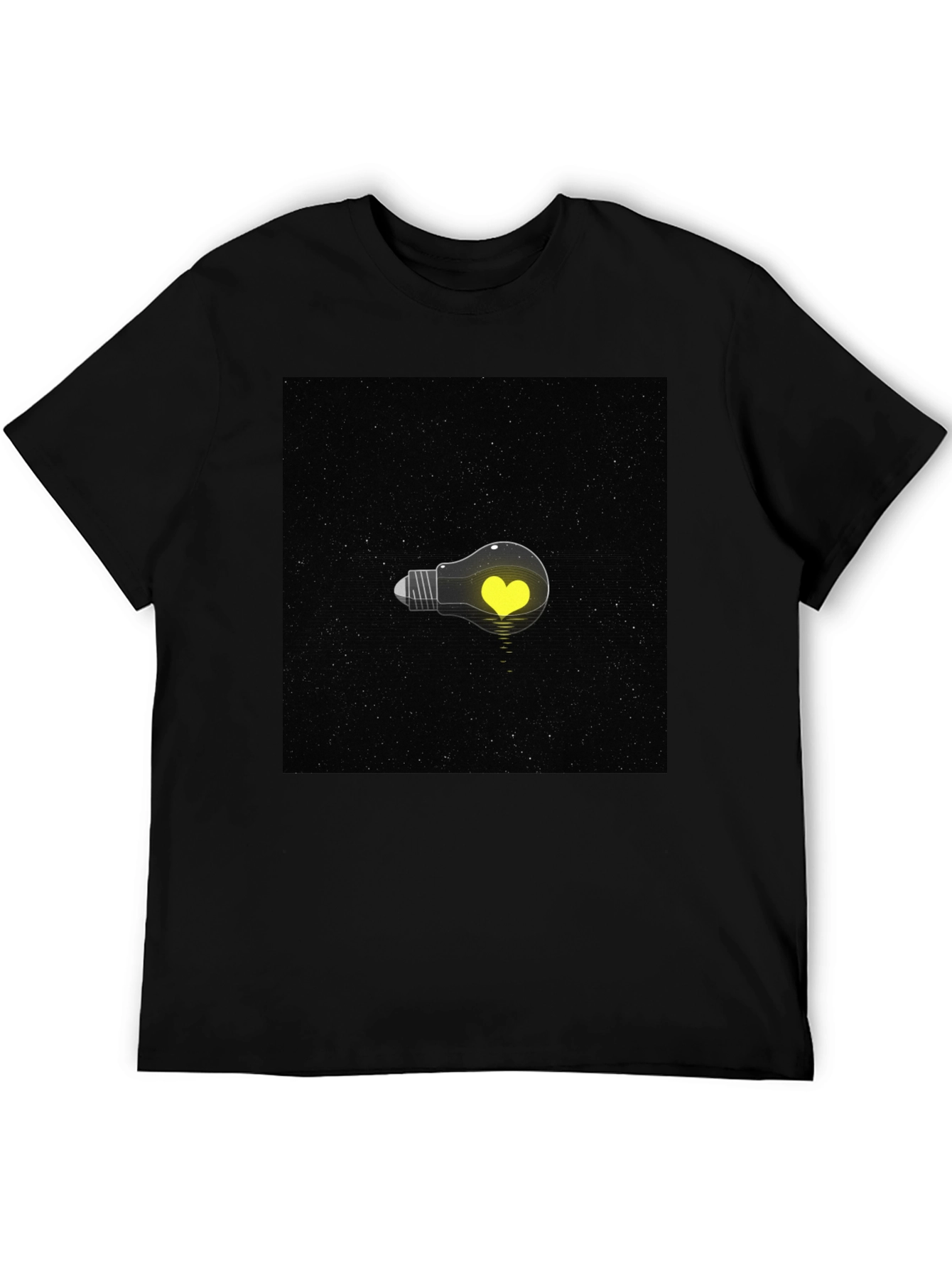 Heart Lightbulb T-Shirt - Black Graphic Tee