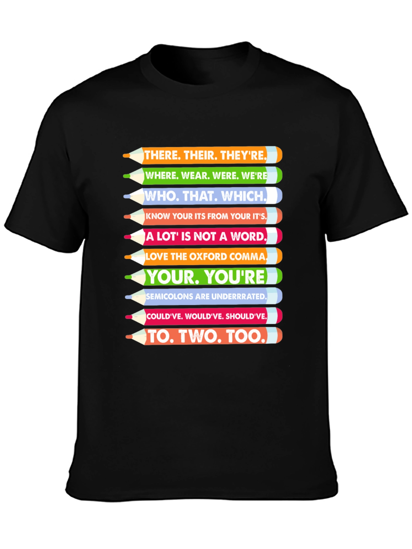 Grammar Pencils T-Shirt - English Teacher Tee