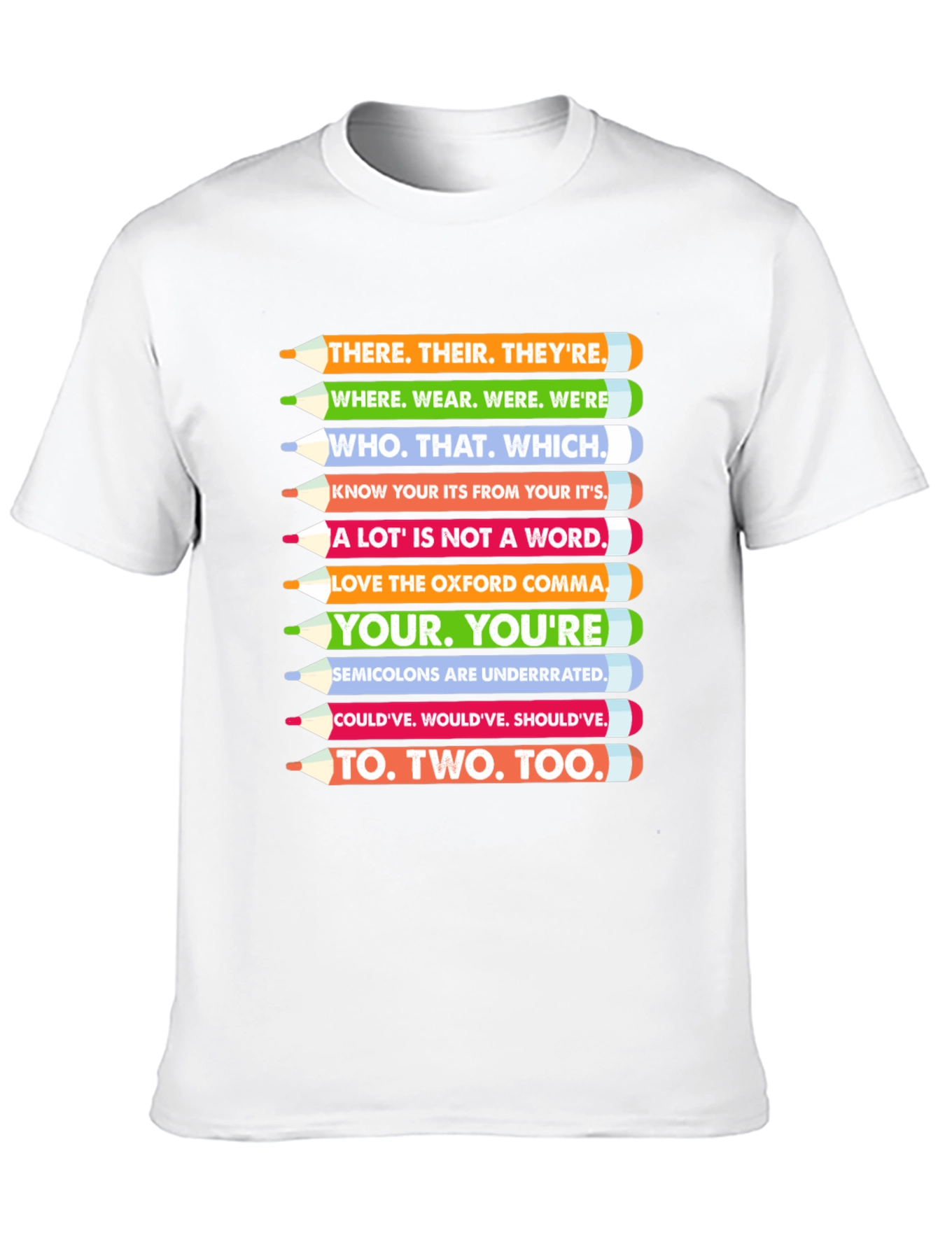 Grammar Pencils T-Shirt - English Teacher Tee