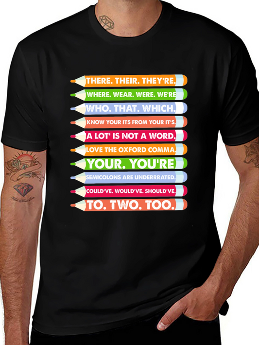 Grammar Pencils T-Shirt - English Teacher Tee