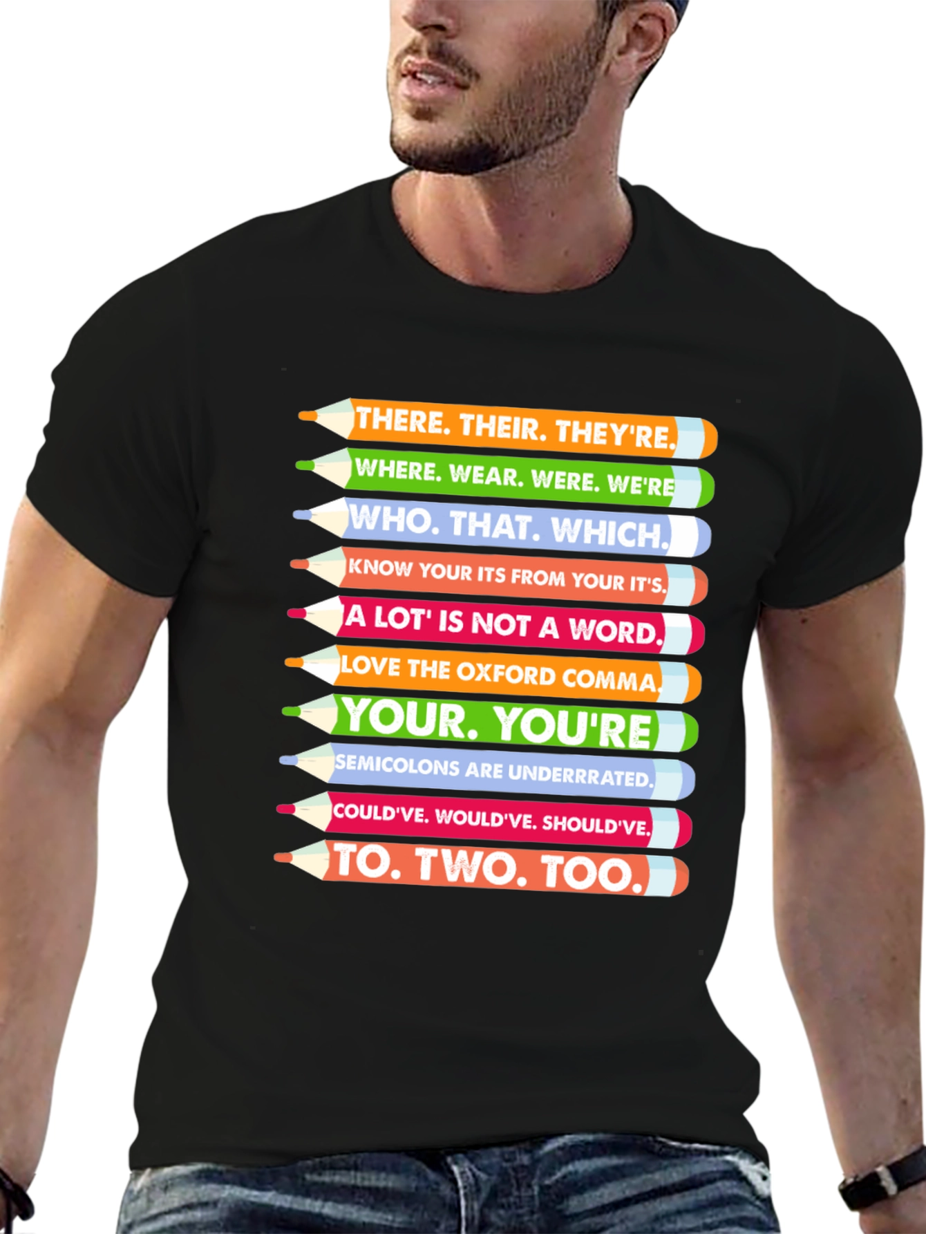 Grammar Pencils T-Shirt - English Teacher Tee