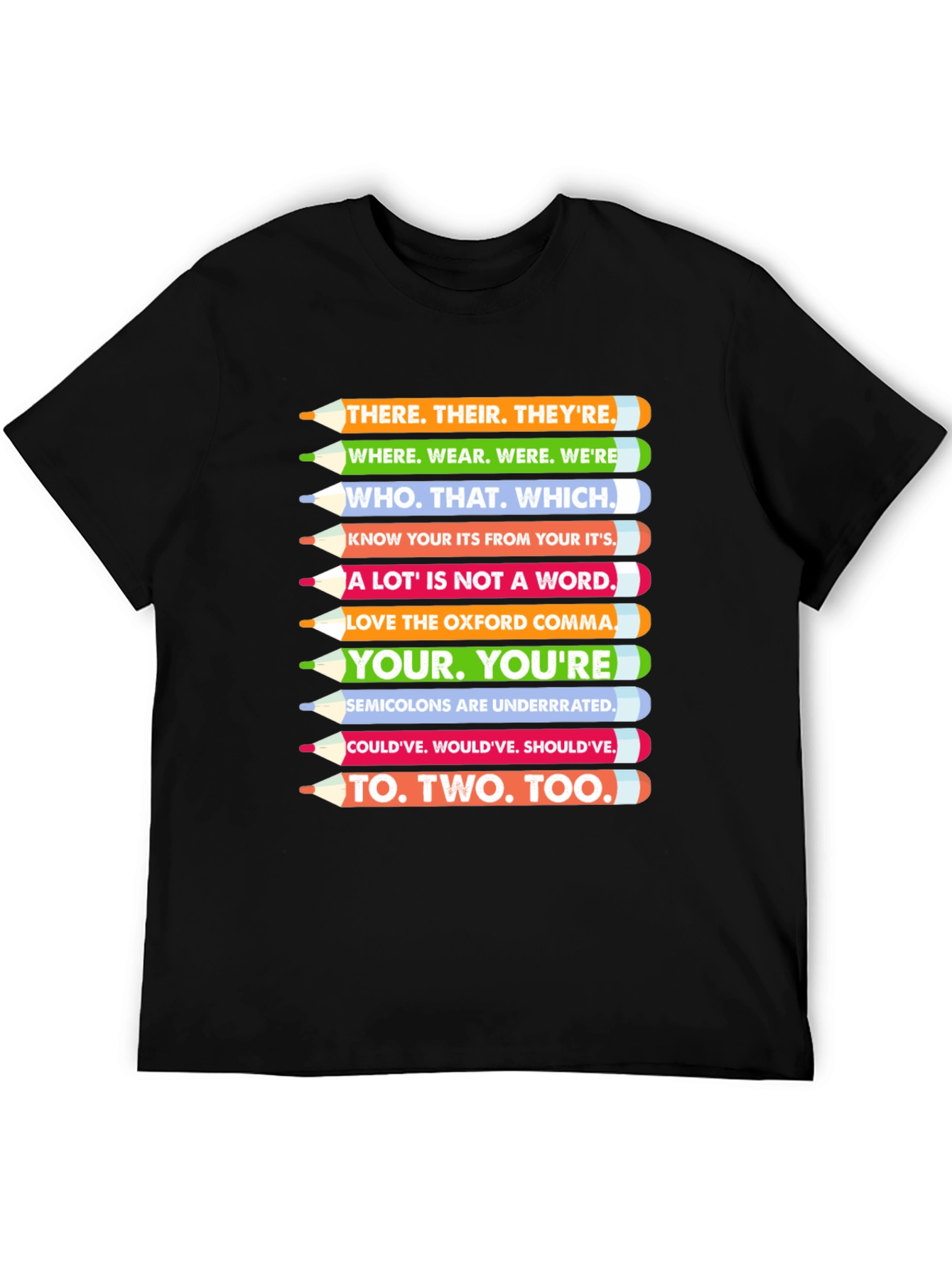 Grammar Pencils T-Shirt - English Teacher Tee